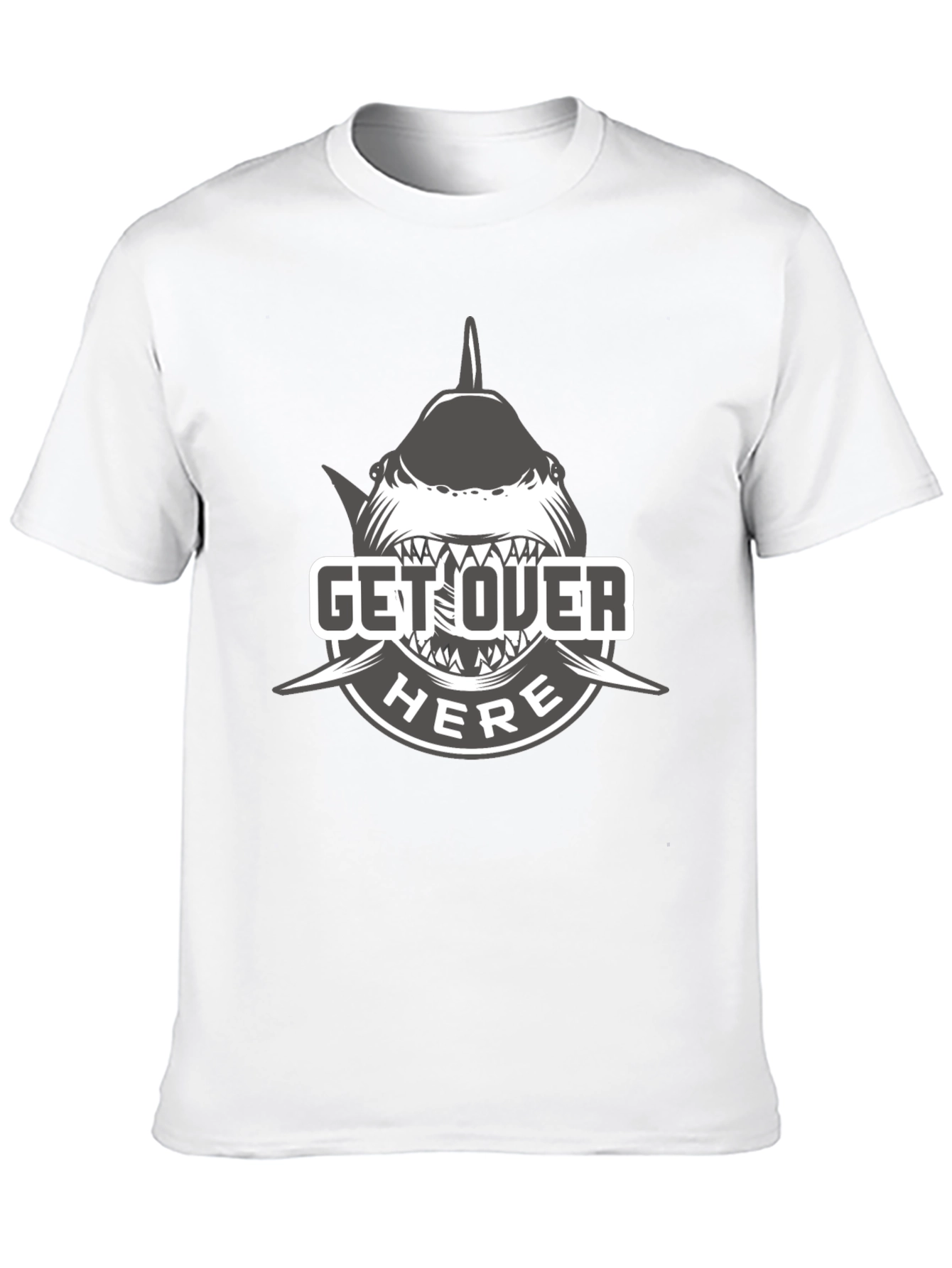 Black Get Over Here Shark T-Shirt - Black Cotton Tee view 10