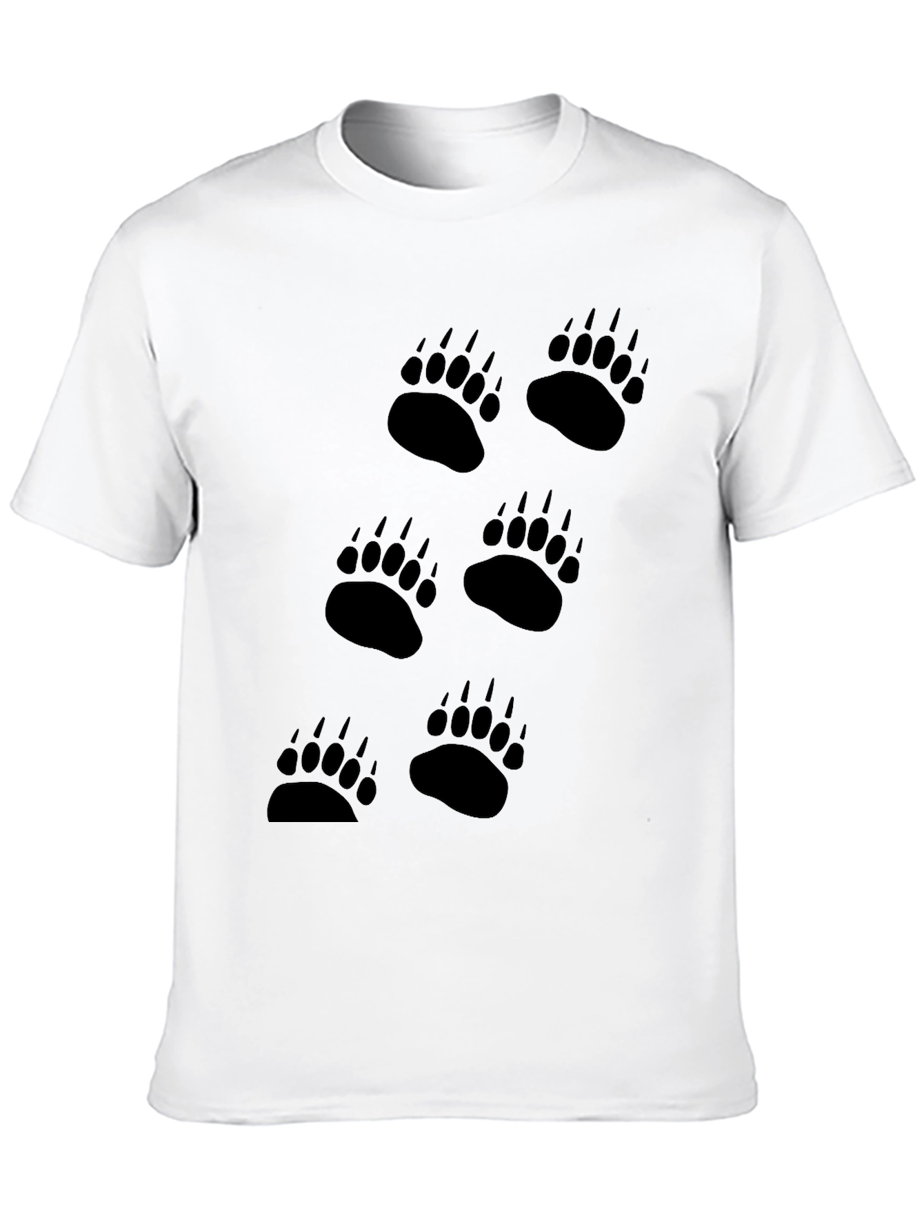 Black Black Bear Paw Print T-Shirt - Men's Graphic Tee view 10
