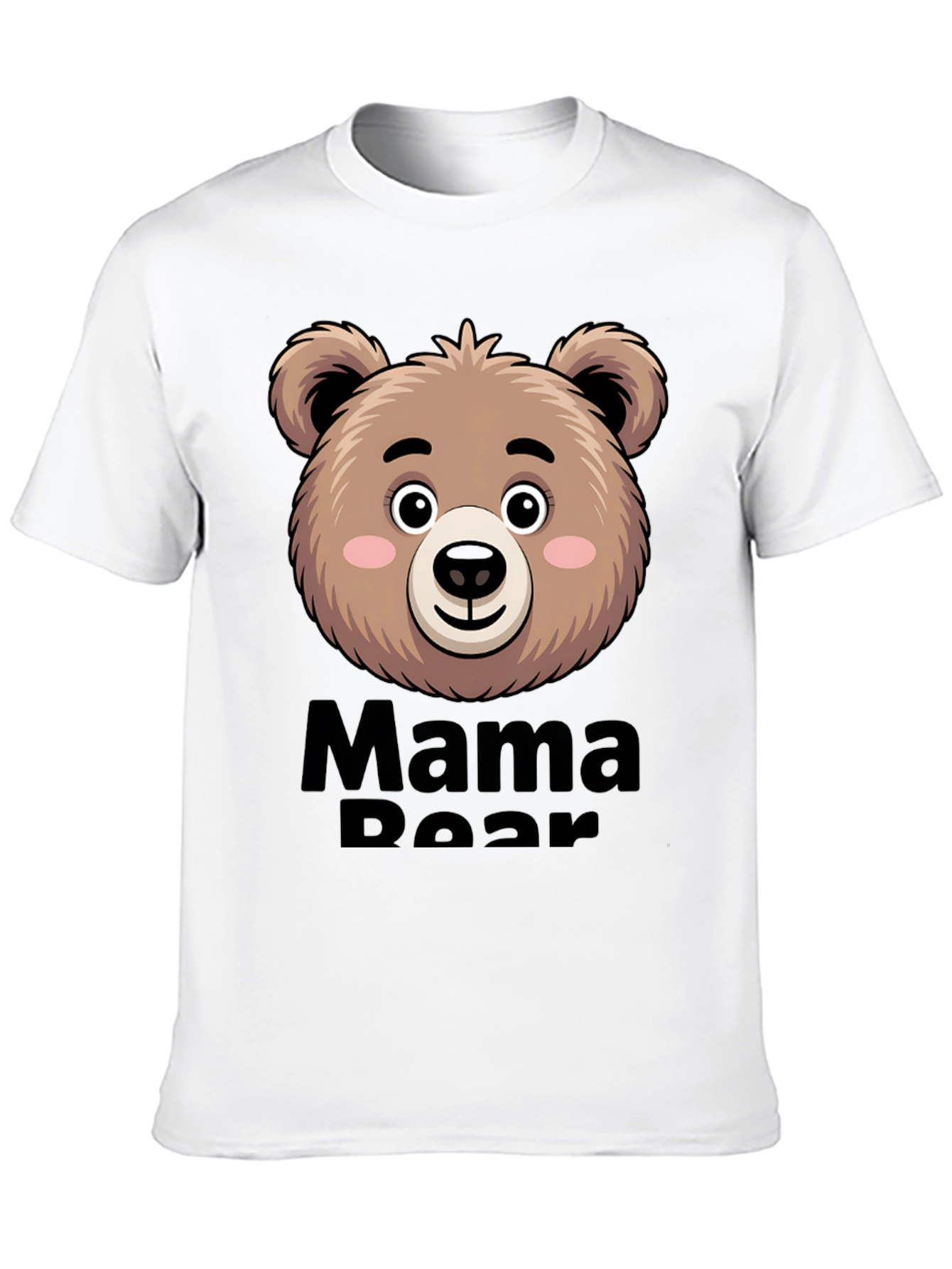 Black Mama Bear T-Shirt Cute Bear Face view 10
