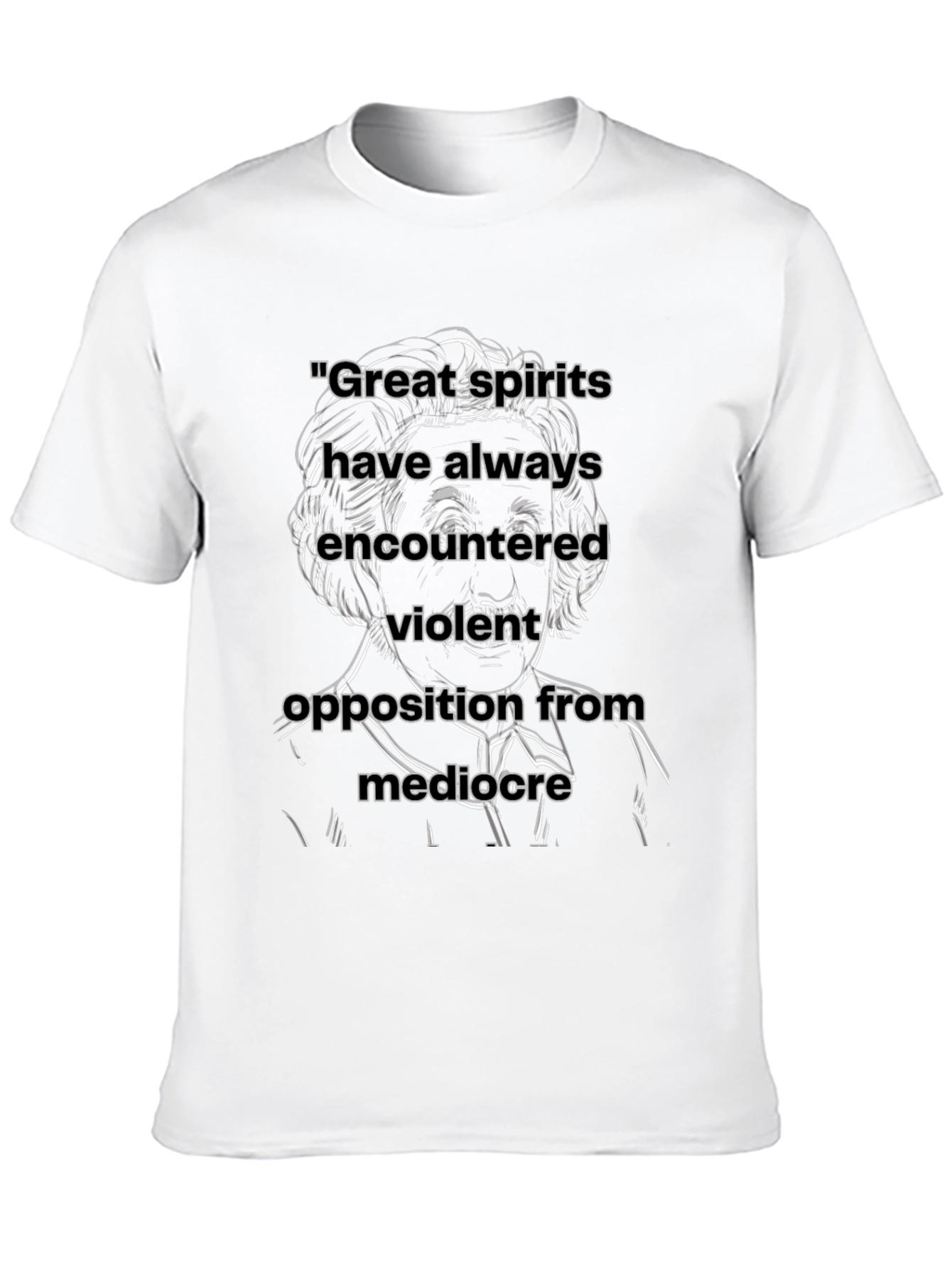 Black Motivational Quote T-Shirt - Great Spirits view 10