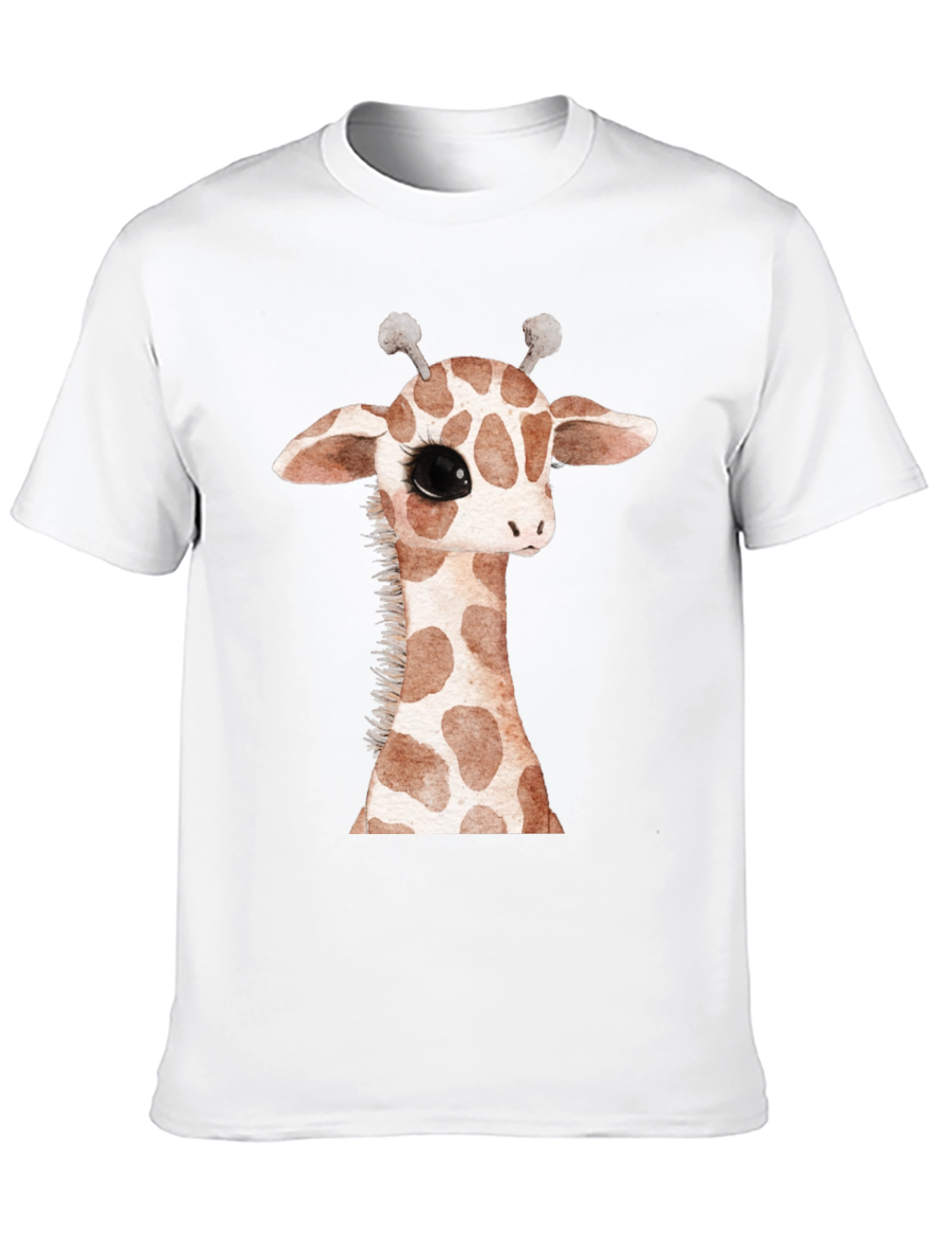 Black Cute Giraffe Graphic Print Black T-Shirt view 10