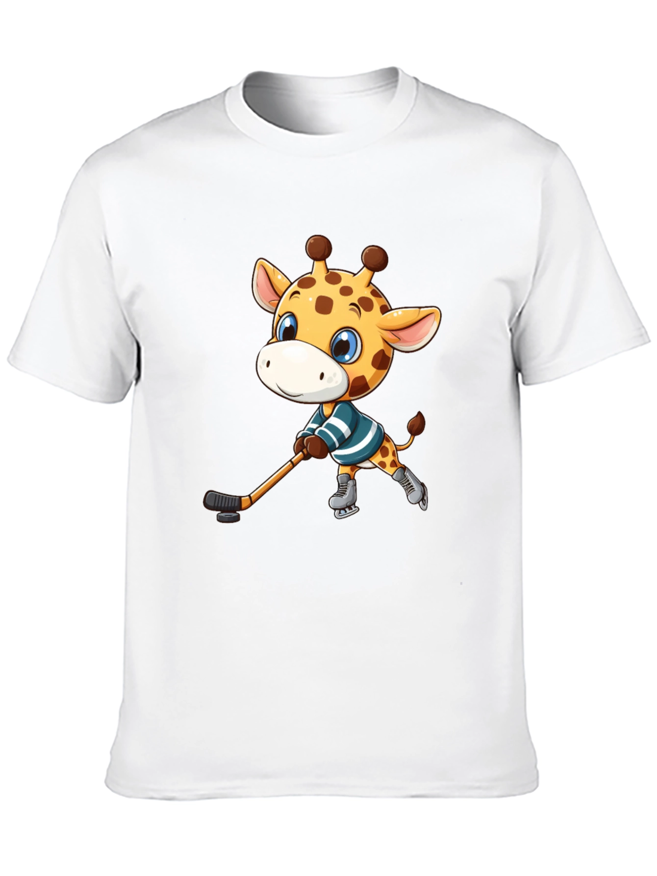 Black Giraffe Hockey Player Graphic Tee view 10