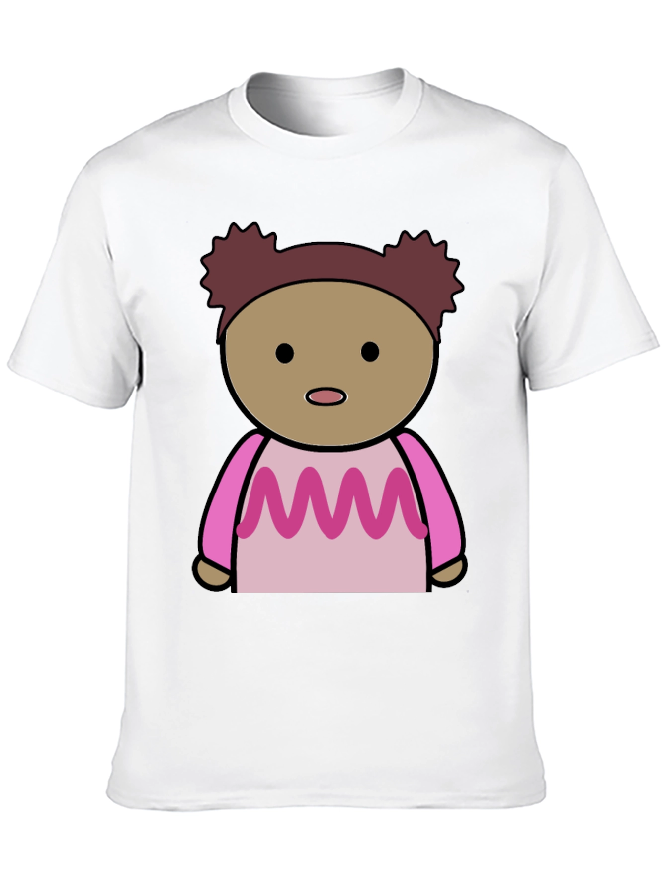 Black Cartoon Character Graphic Tee - Black Cotton Blend view 10