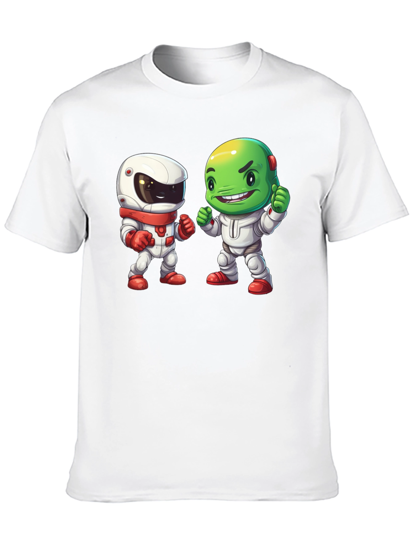 Black Cartoon Astronauts Black T-Shirt view 10