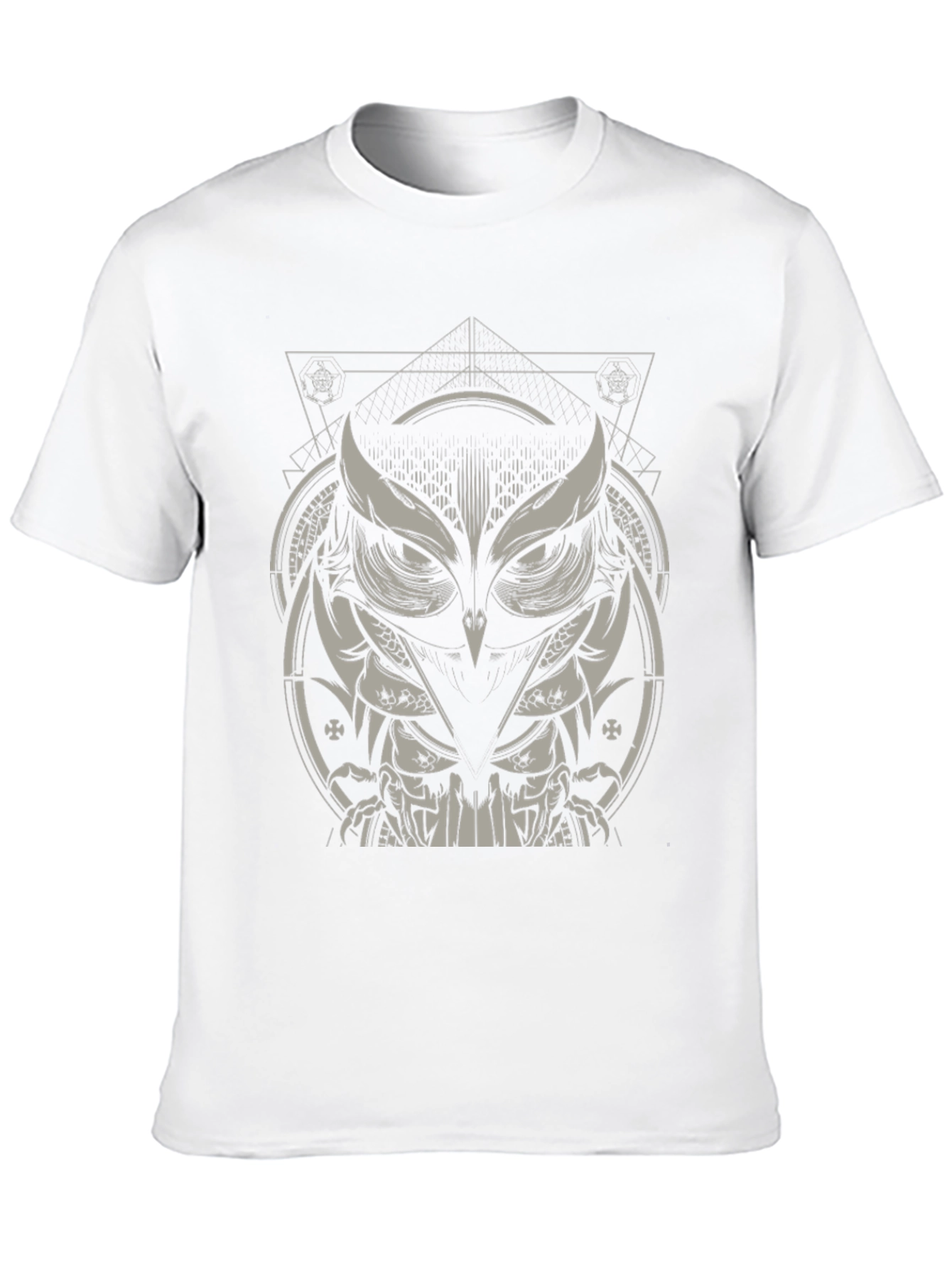Black Owl Geometric Graphic Tee - Mens Black T-Shirt view 10