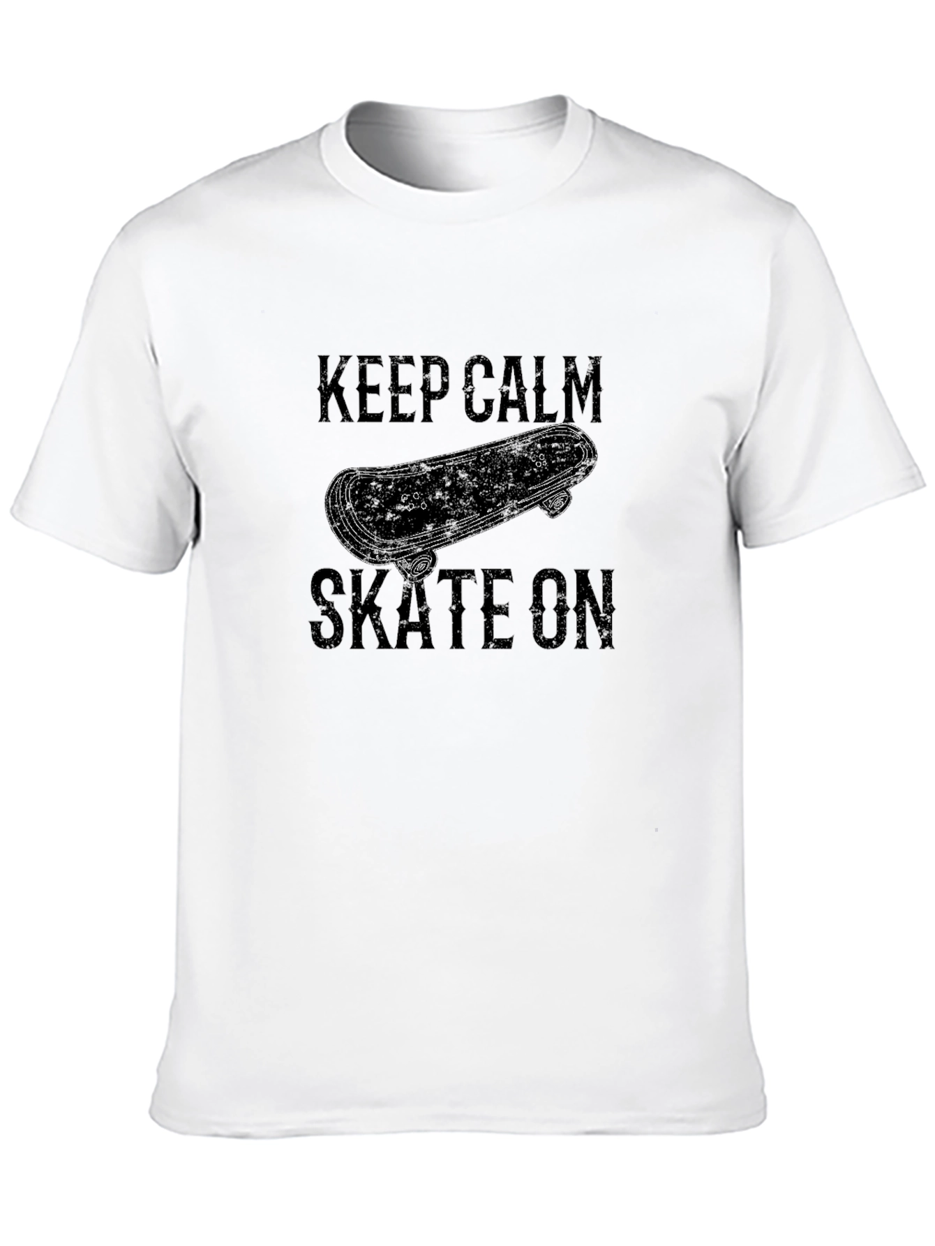 Black Keep Calm Skate On Graphic Tee - Black view 10