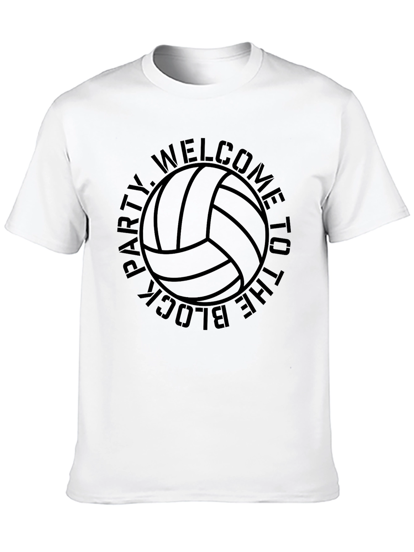 Black Welcome To The Block Party Volleyball T-Shirt view 10