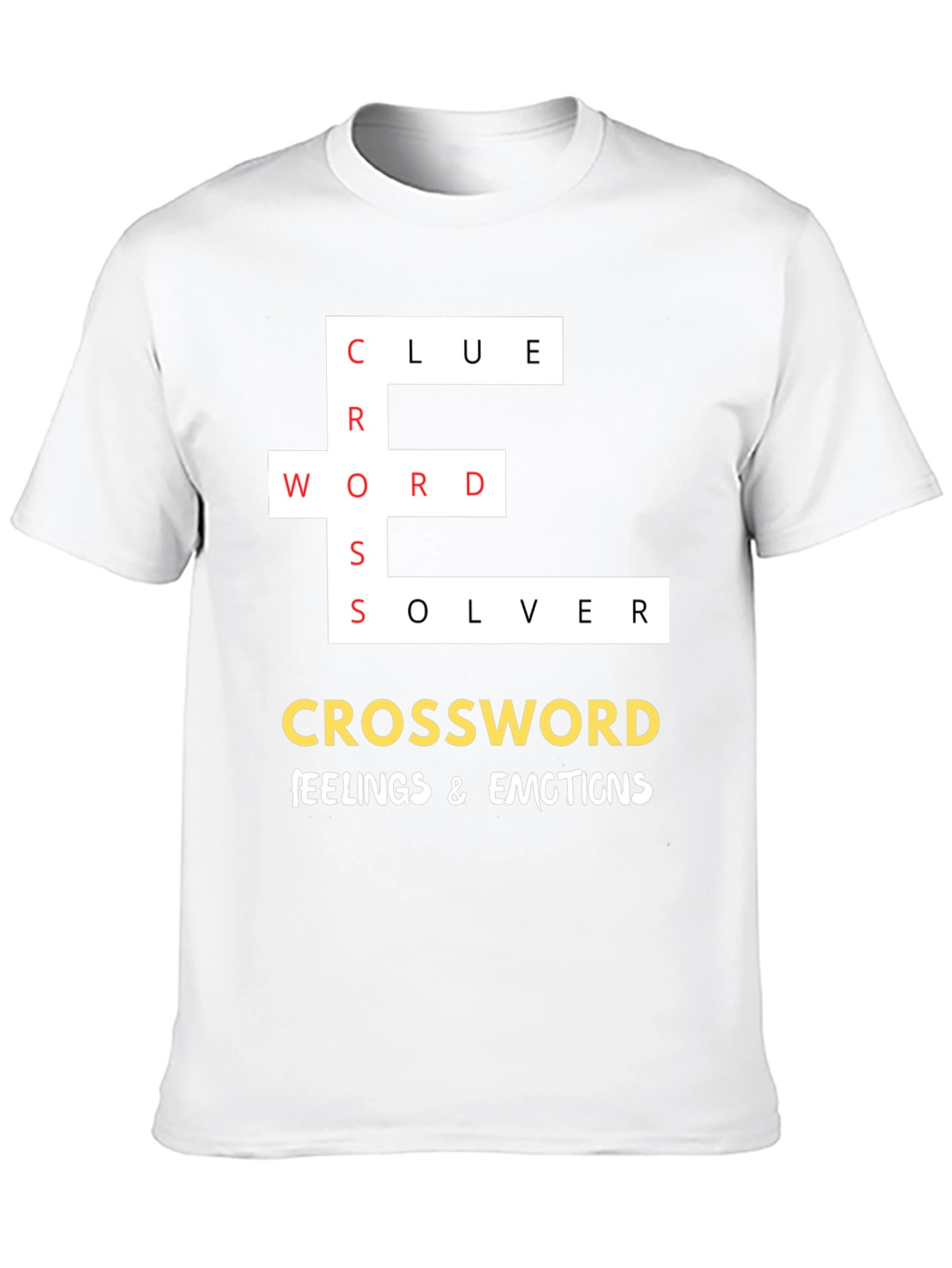 Black Crossword Puzzle T-Shirt - Feelings & Emotions view 10