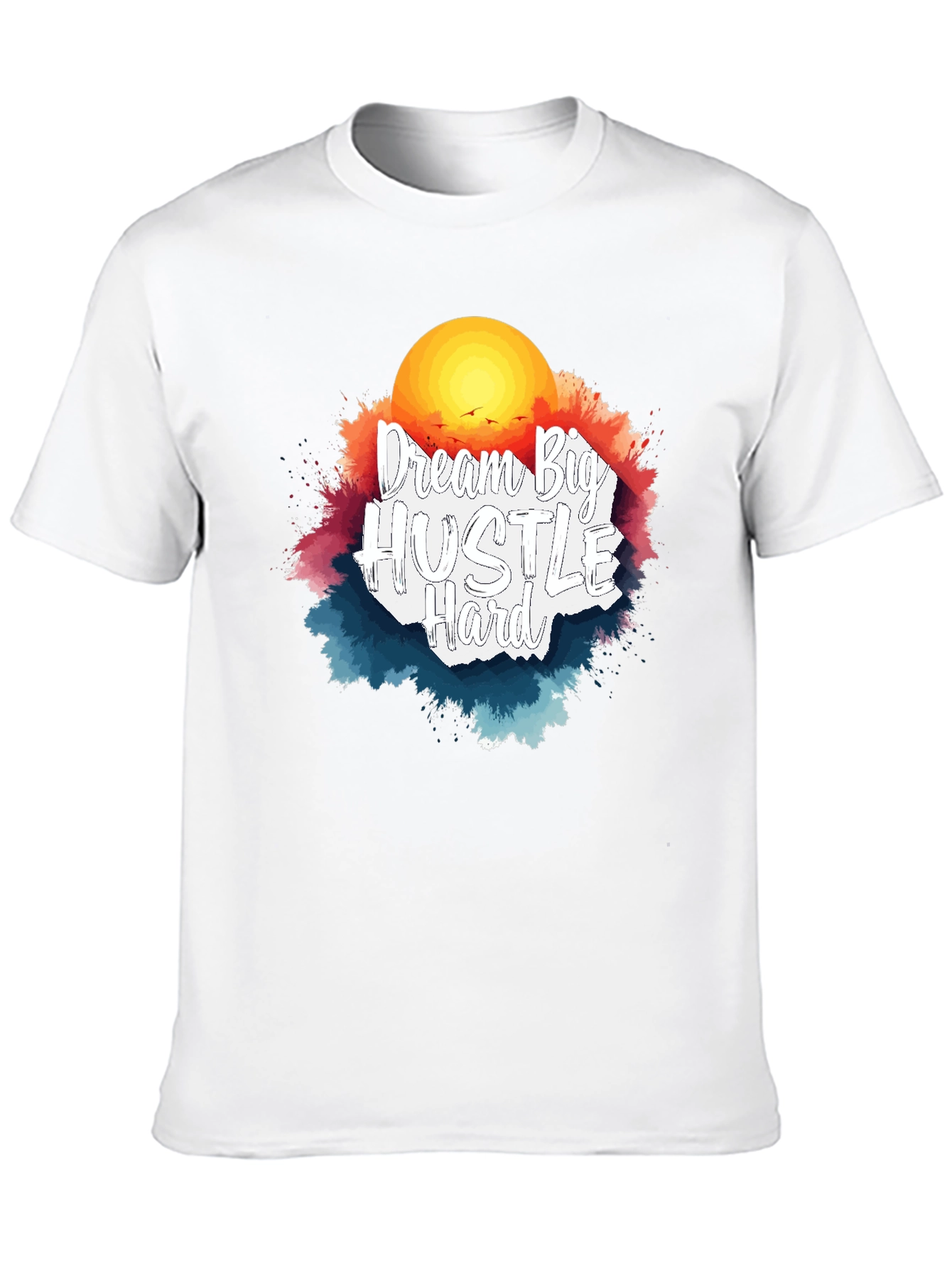 Black Dream Big Hustle Hard Graphic T-Shirt view 10