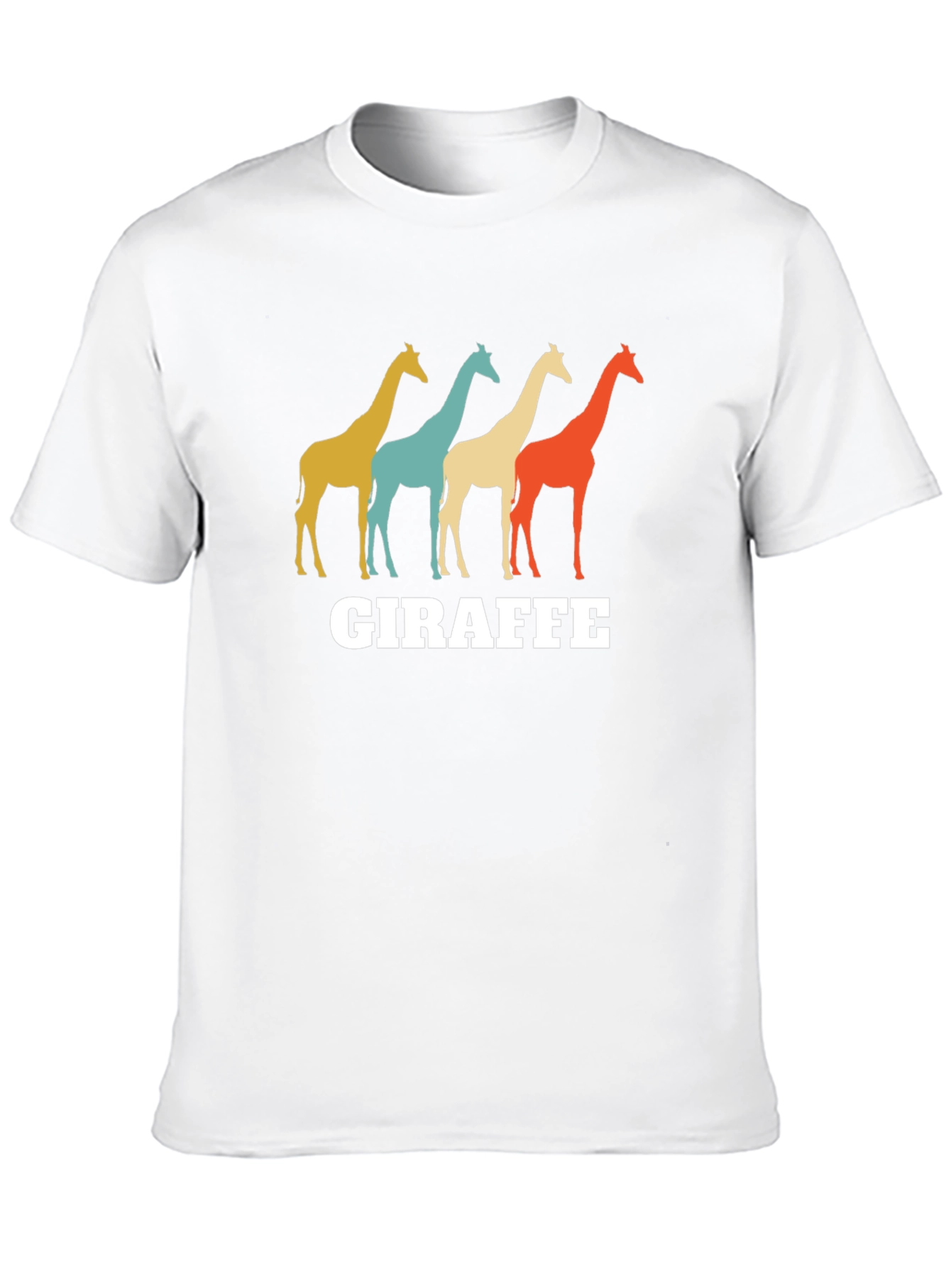 Black Retro Giraffe Graphic T-Shirt - Unisex Crew Neck view 10