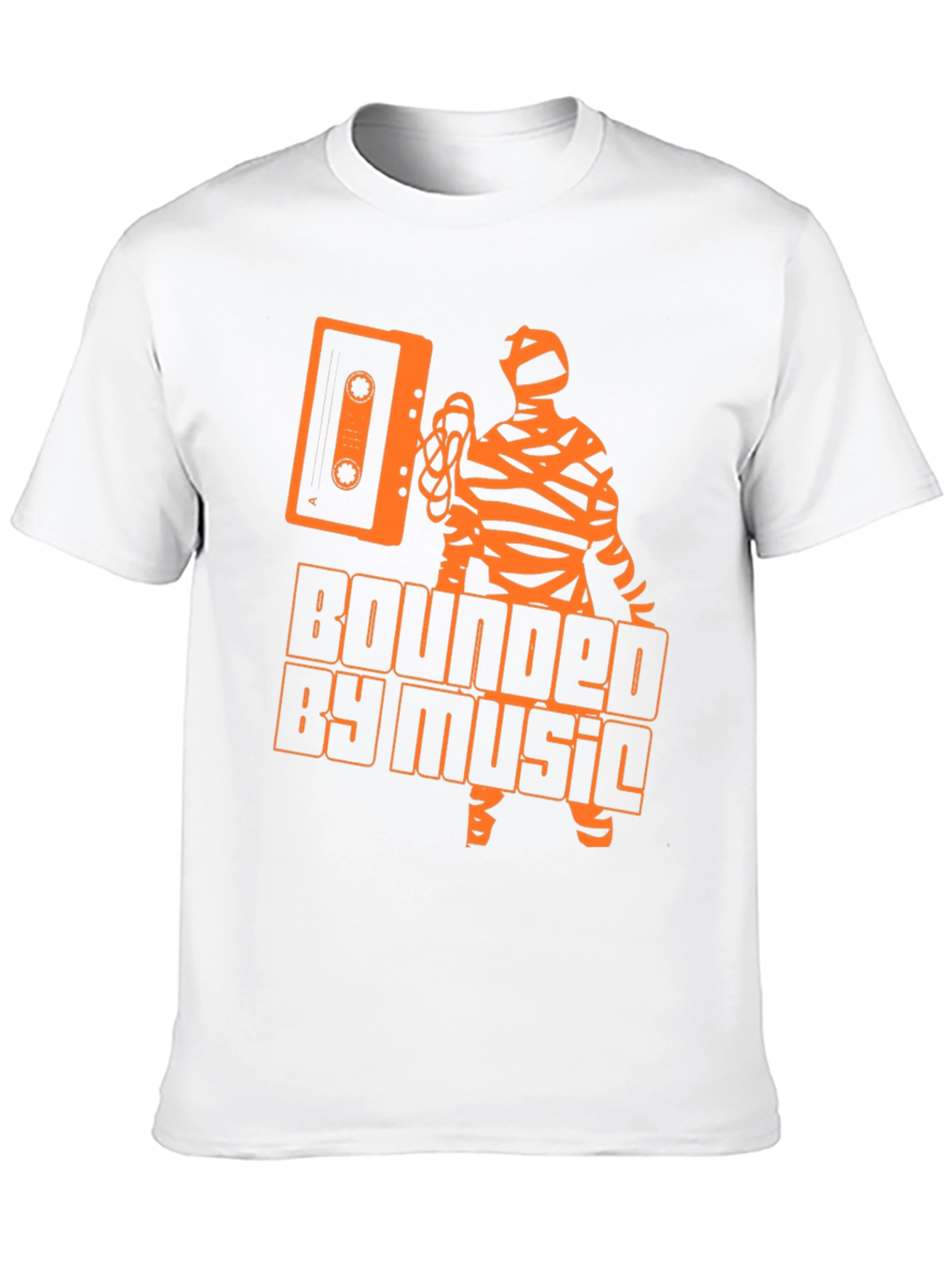 Black Bounded by Music Cassette Tape Mummy Graphic T-Shirt view 10