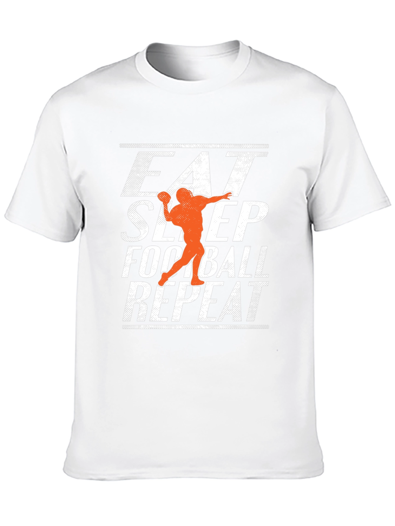 Black Eat Sleep Football Repeat Graphic Tee - Black Cotton T-Shirt view 10