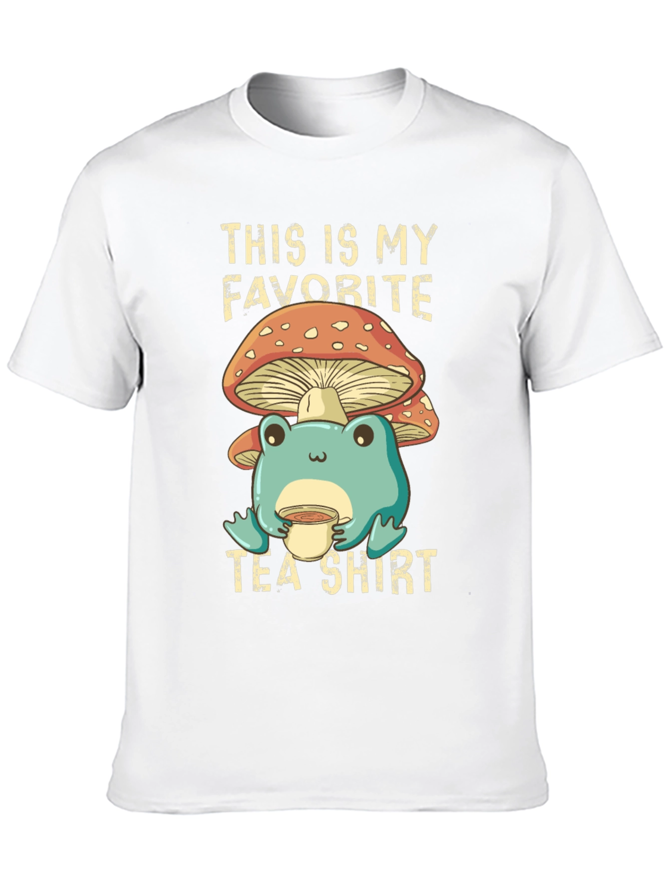 Black My Favorite Tea Shirt - Frog & Mushroom view 10