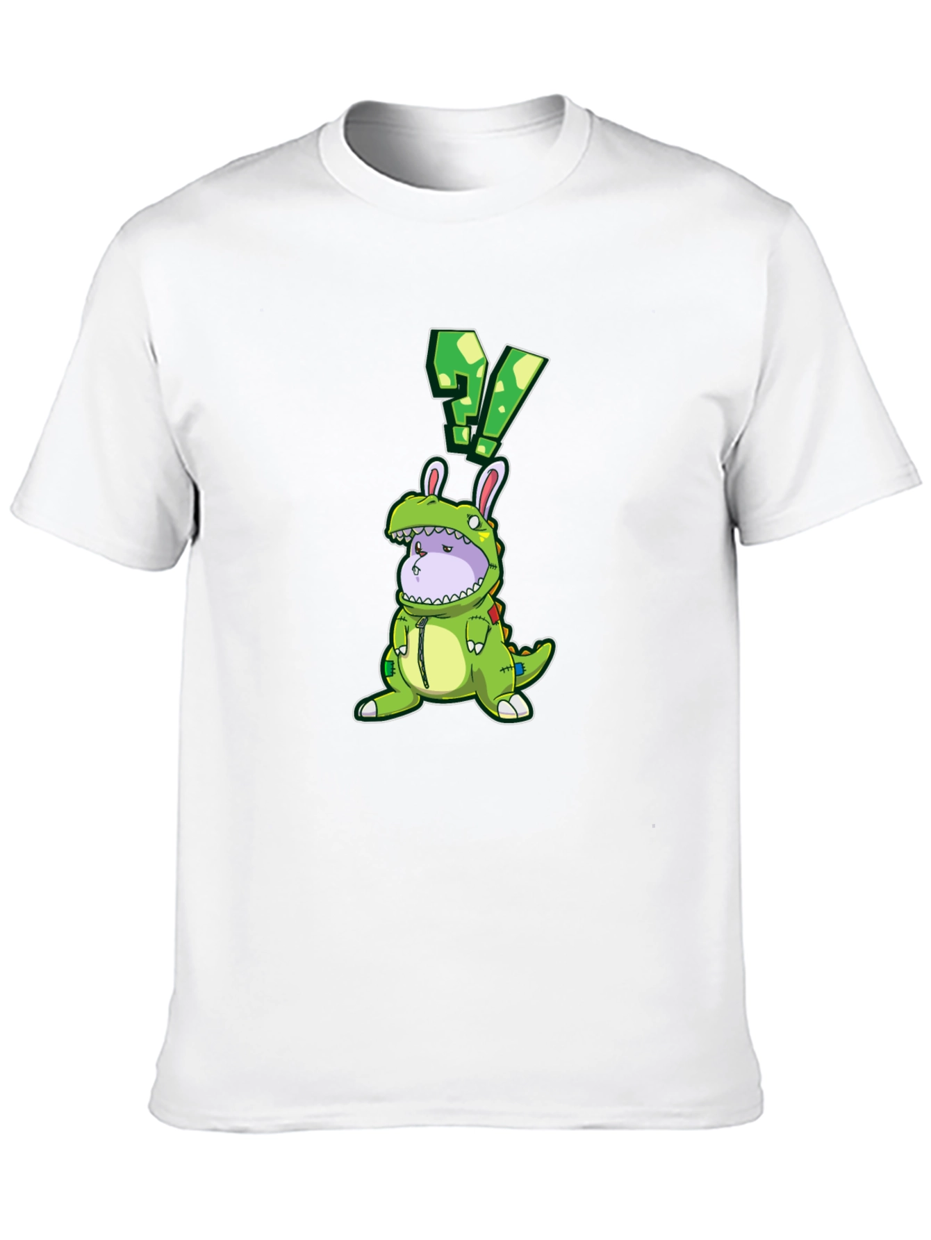 Black Dino Bunny Costume Graphic Tee - Quirky Novelty Design view 10