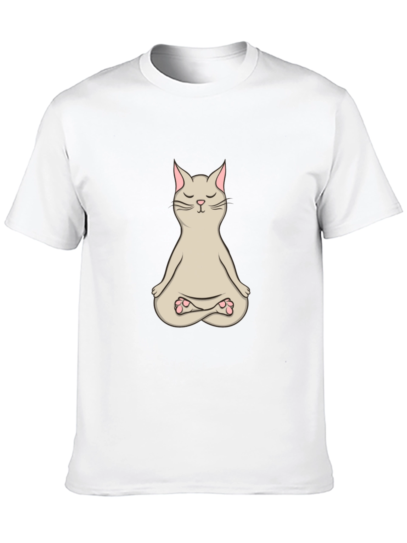 Black Zen Cat T-Shirt - Meditating Feline Design view 10