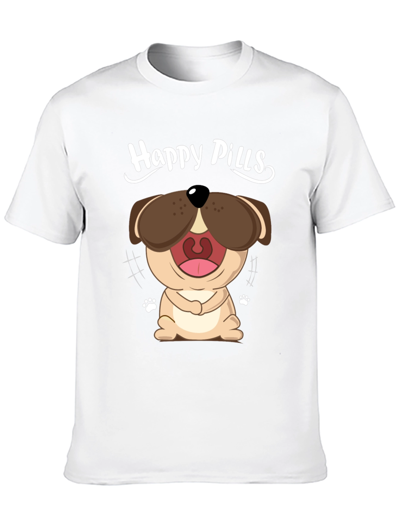 Black Happy Pills Dog Graphic T-Shirt - Black Cotton Tee view 10