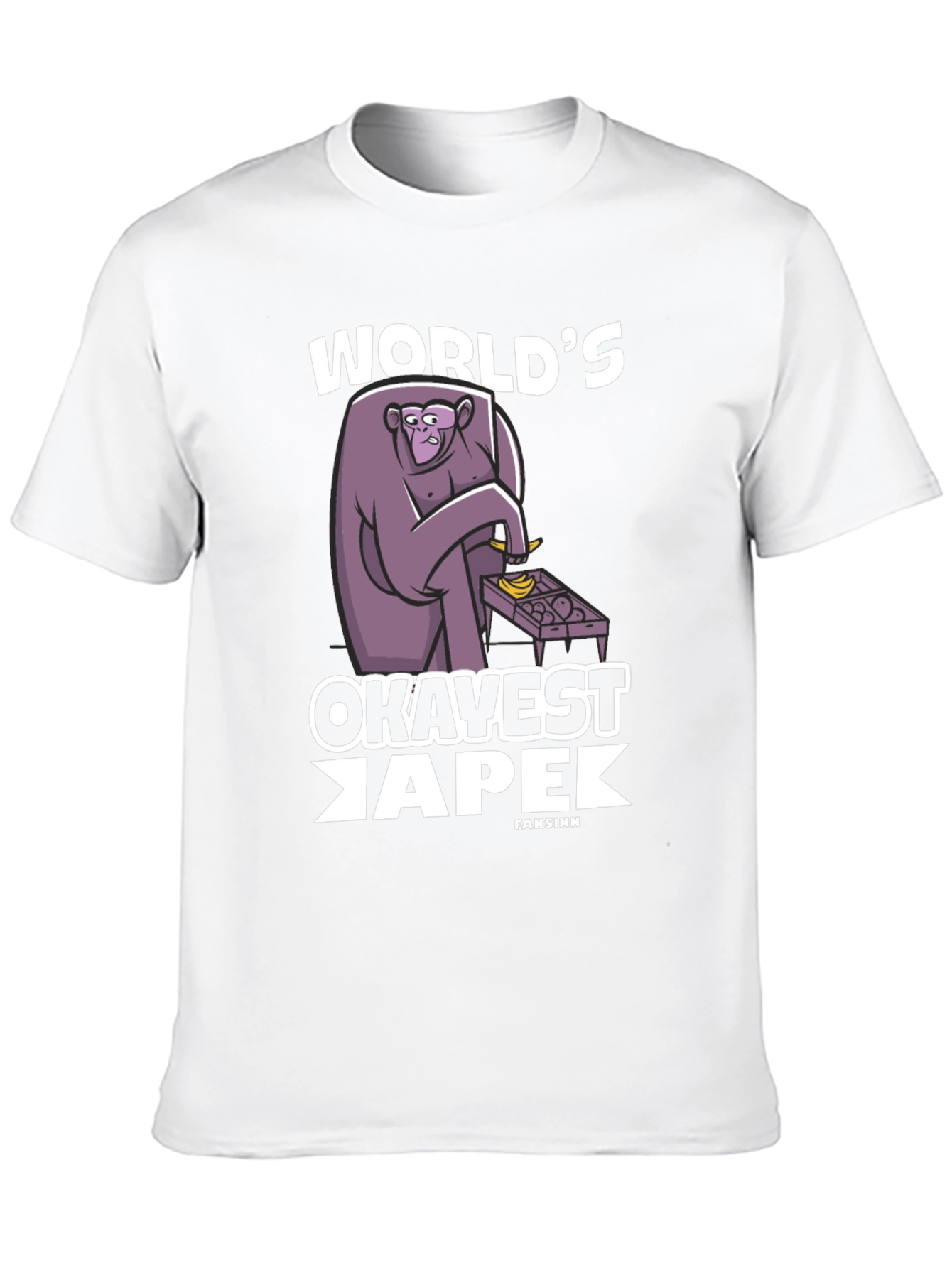 Black World's Okavest Ape T-Shirt - Funny Monkey Tee view 10