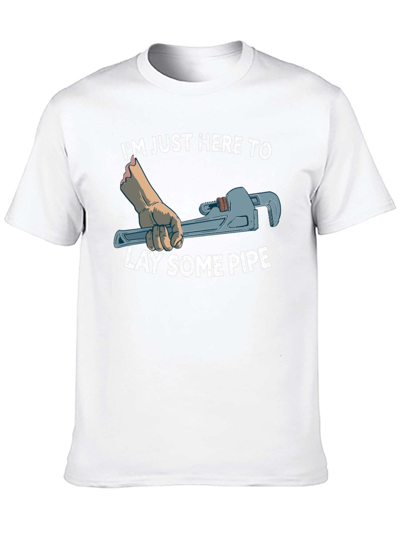 Black Plumber T-Shirt: I'm Just Here To Lay Some Pipe view 10