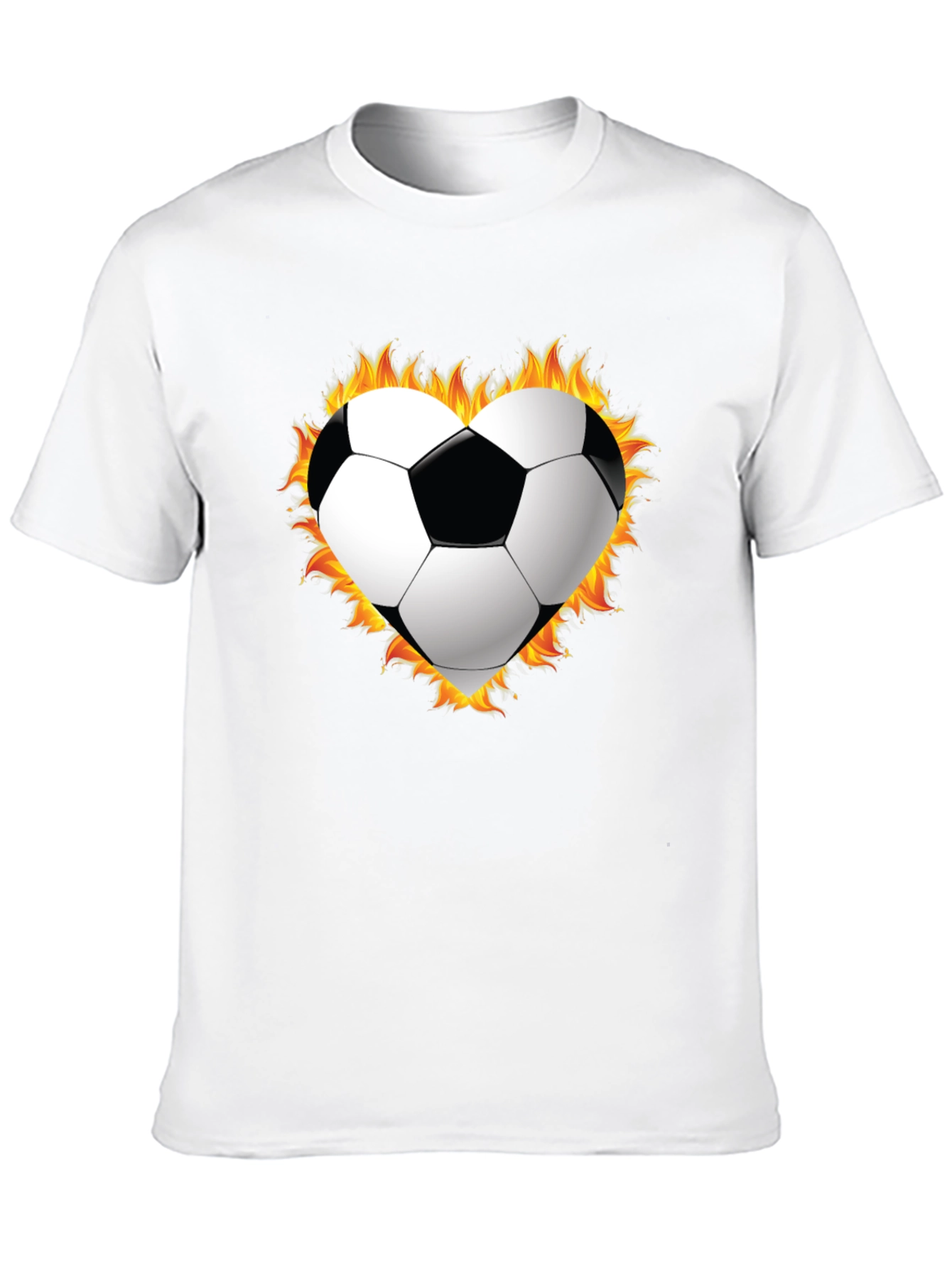 Black Fiery Soccer Heart T-Shirt view 10
