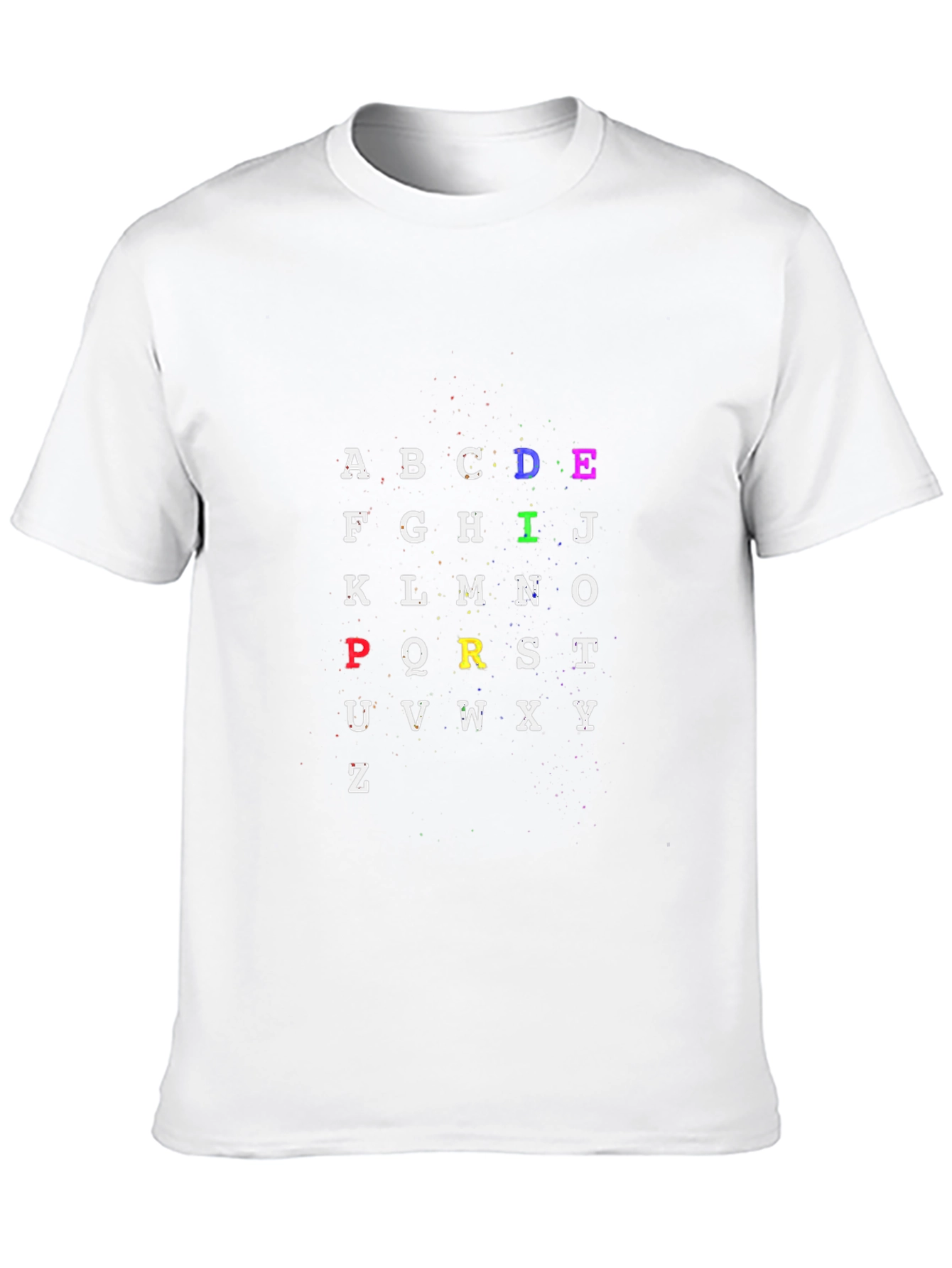 Black Alphabet Rainbow T-Shirt - Fun Colorful Design view 10