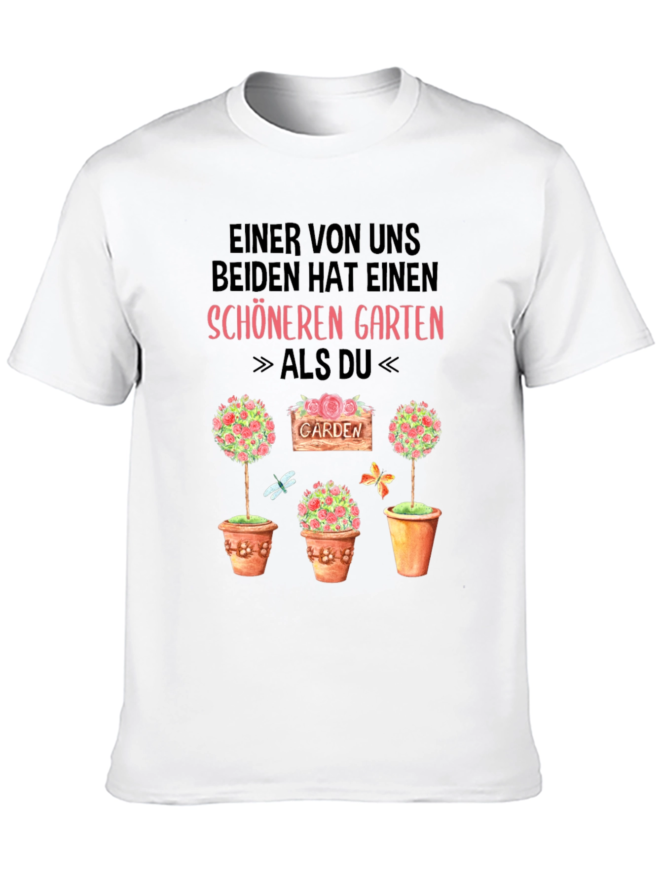Black Funny Gardener T-Shirt: "Schöneren Garten" Design view 10
