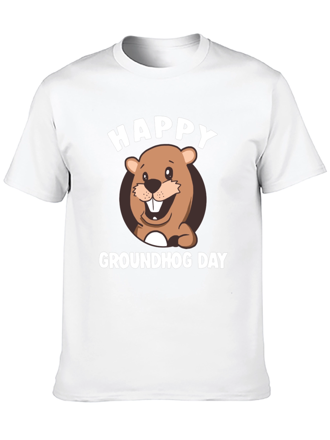 Black Happy Groundhog Day T-Shirt view 10