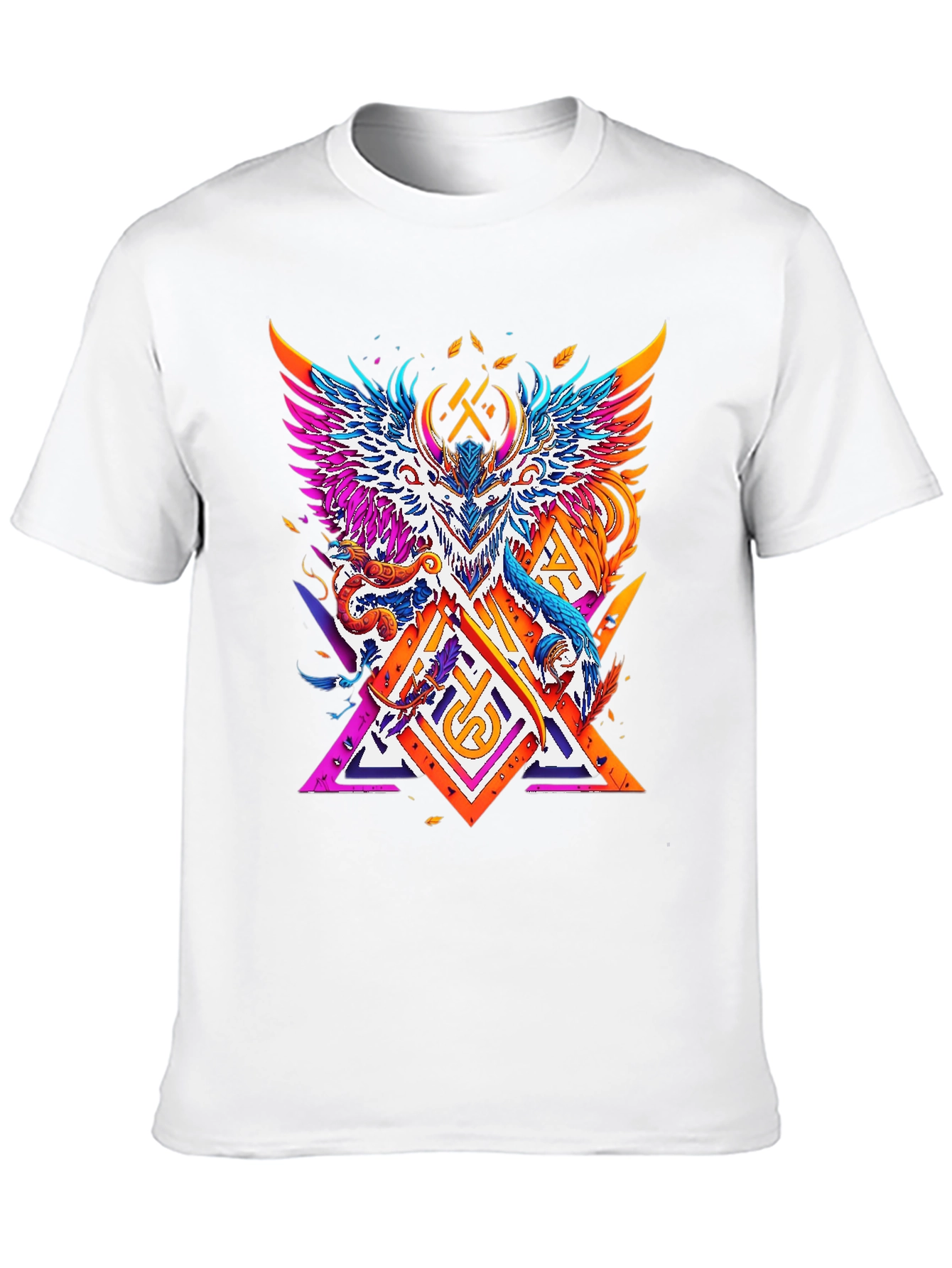 Black Vibrant Mythical Creature Graphic Tee - Black view 10