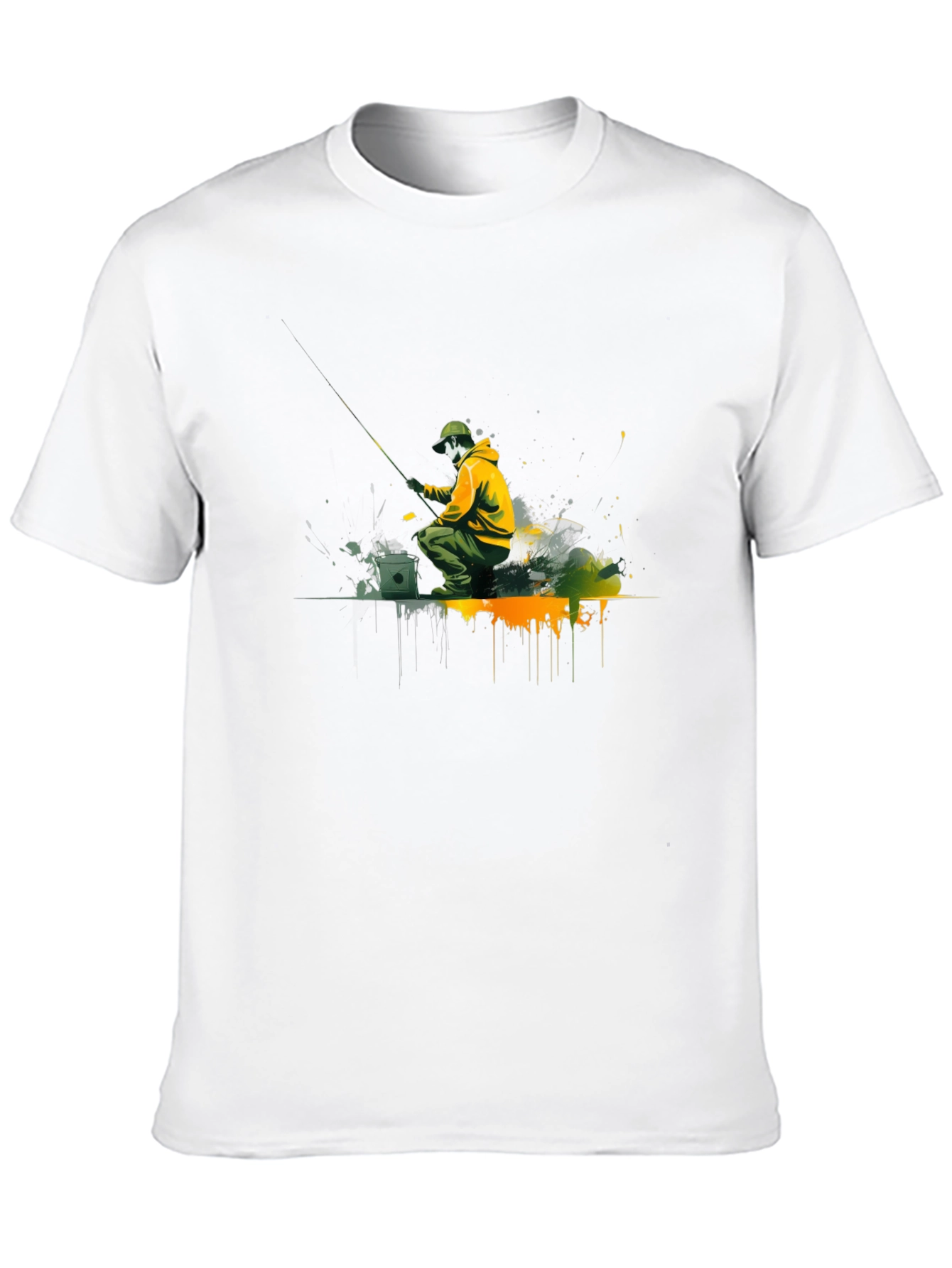 Black Fishing Graphic Tee - Men's Black Cotton Shirt view 10