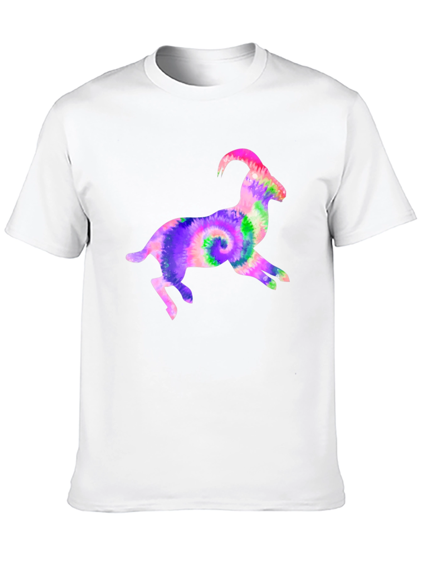Black Tie-Dye Goat Graphic Tee - Fun Animal T-Shirt view 10