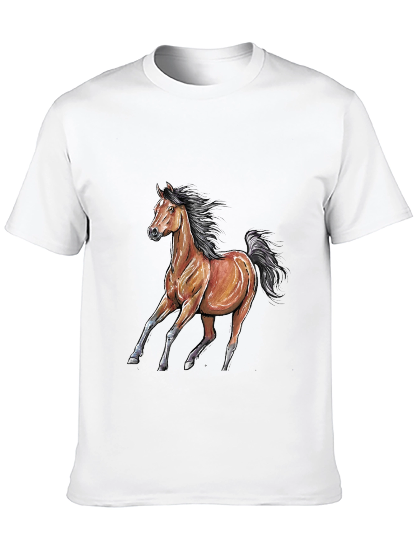 Black Horse Graphic Tee - Black Cotton Blend view 10