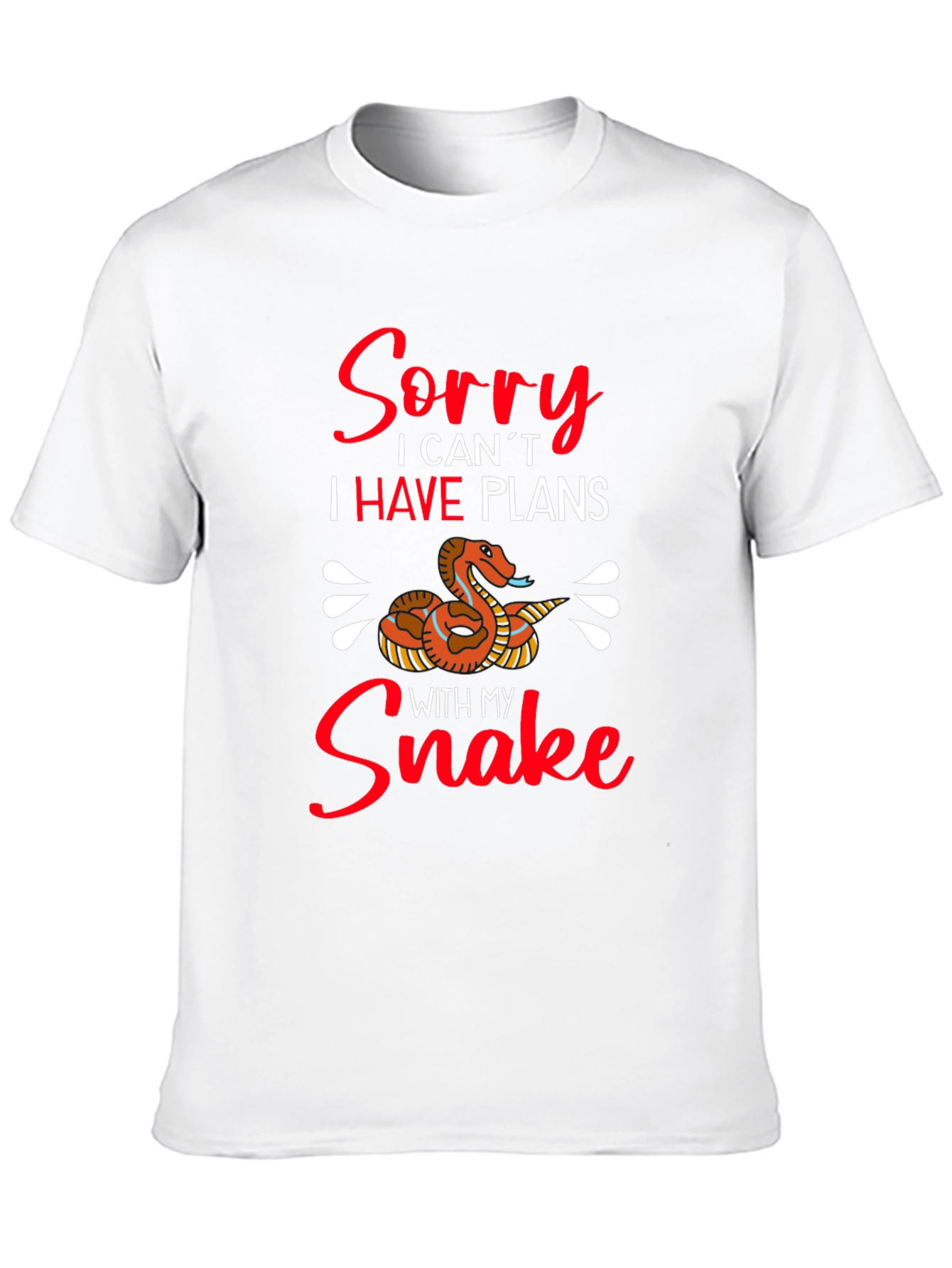 Black Funny Snake Lover Graphic T-Shirt - Sorry I Have Plans view 10