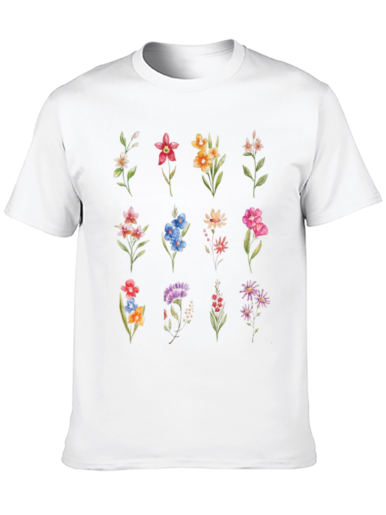 Black Floral Print Crew Neck Tee view 10