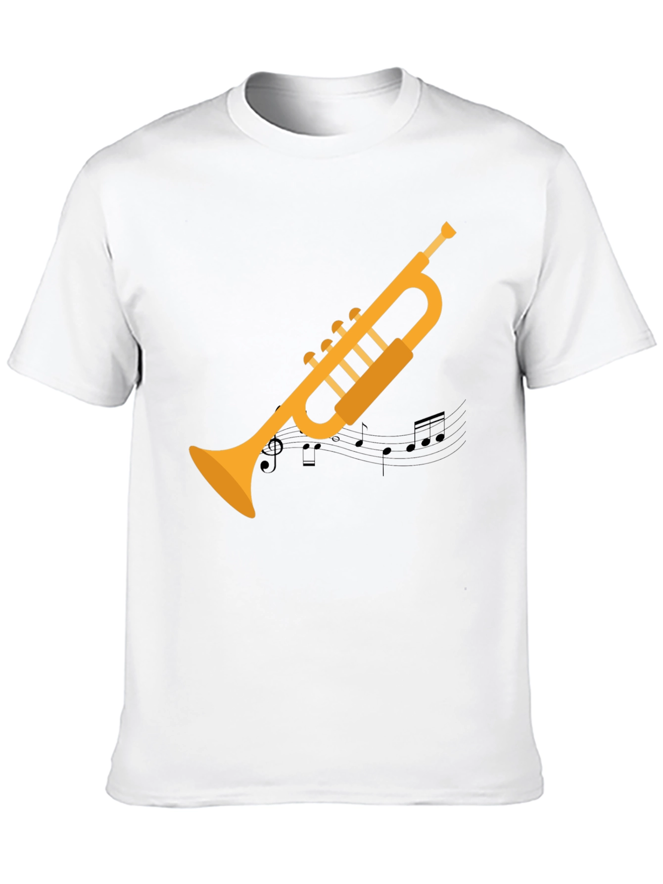 Black Trumpet Graphic Tee - Musician's Black T-Shirt view 10