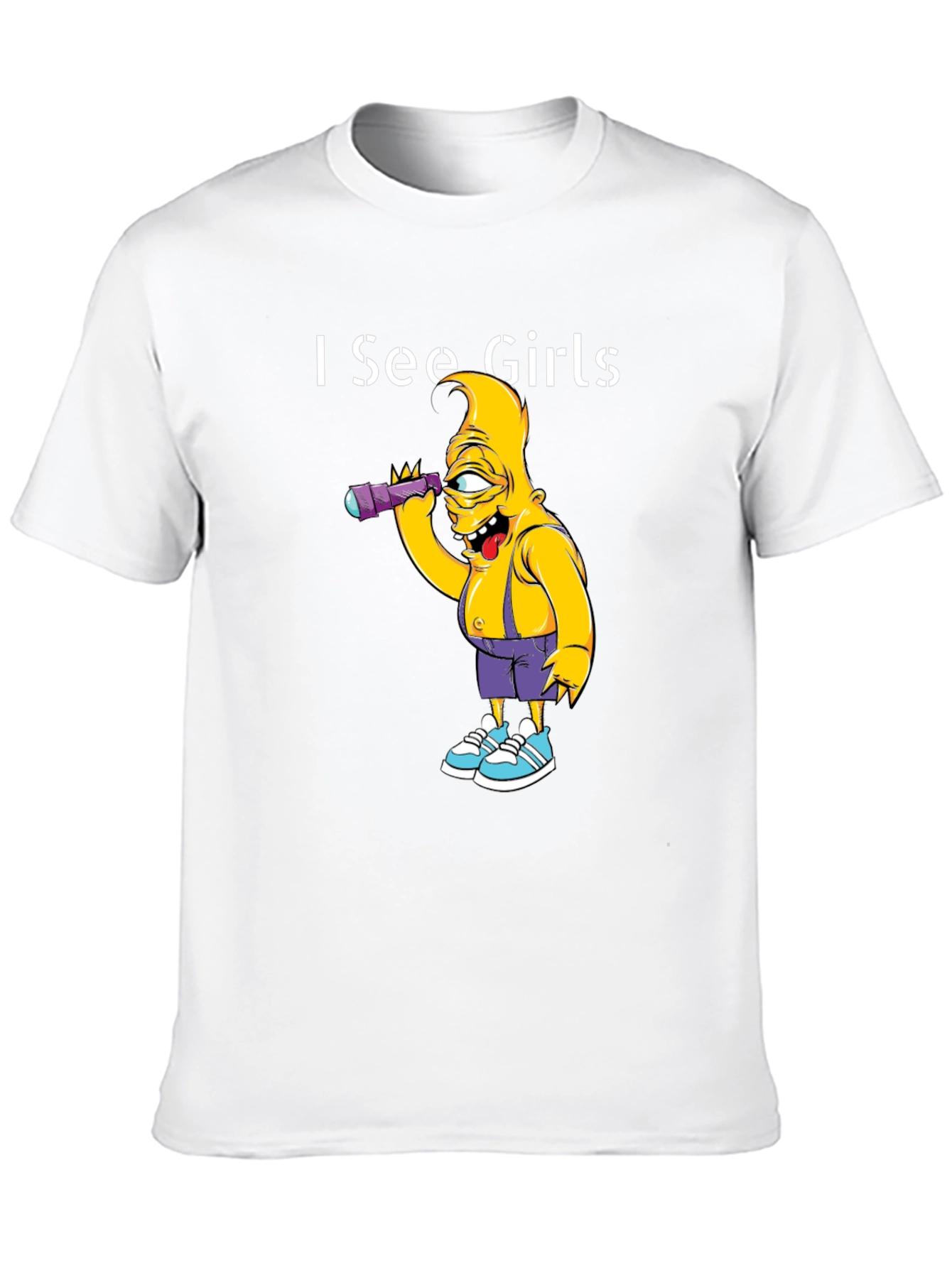 Black I See Girls Single Eye Cartoon T-Shirt view 10