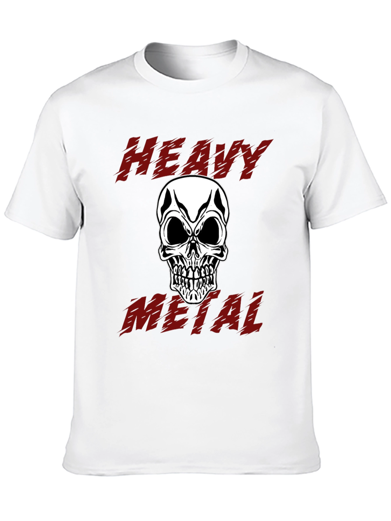 Black Heavy Metal Skull Graphic Tee - Black Cotton view 10