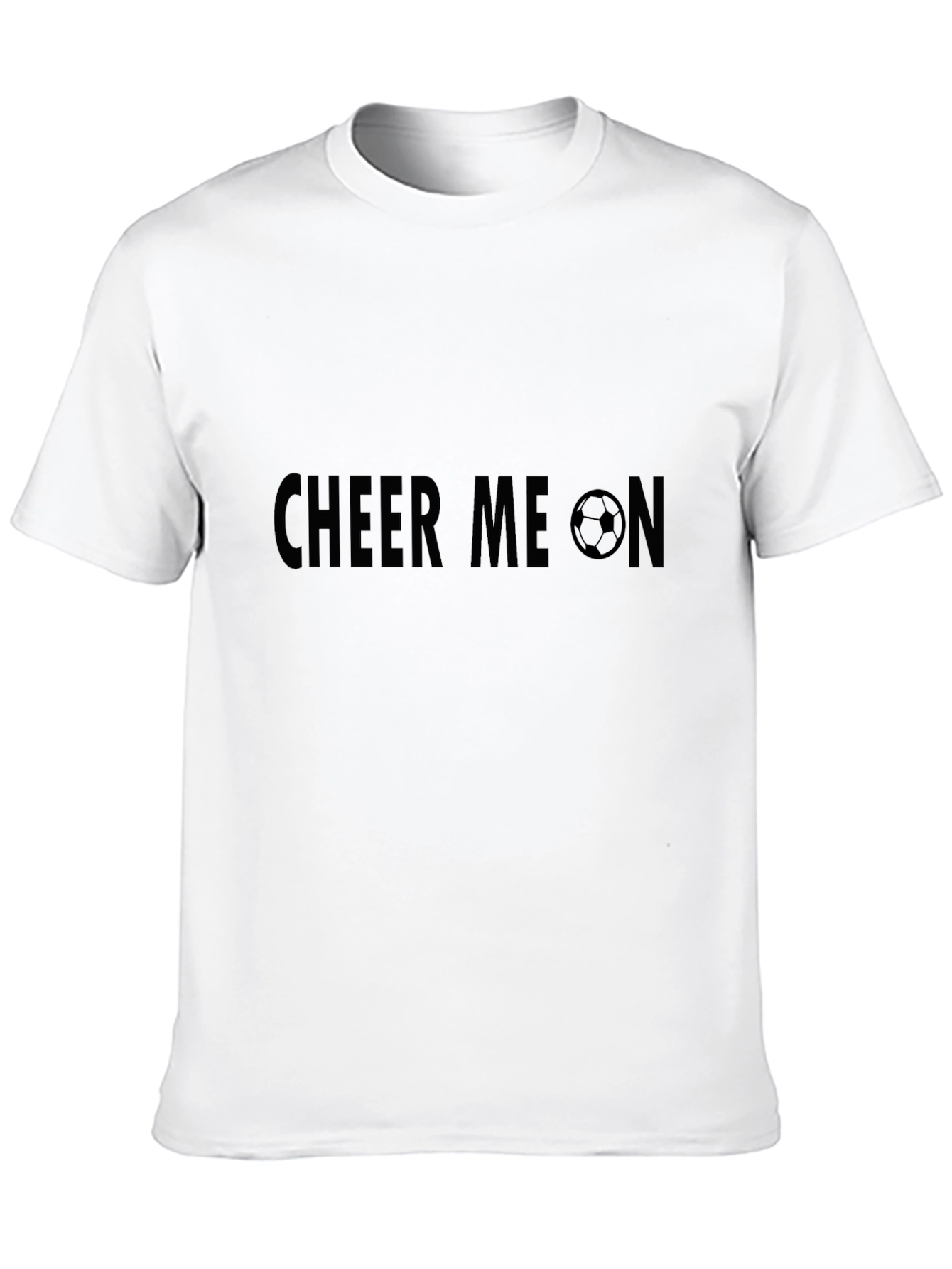 Black Cheer Me On Soccer T-Shirt - Black Crew Neck Tee view 10