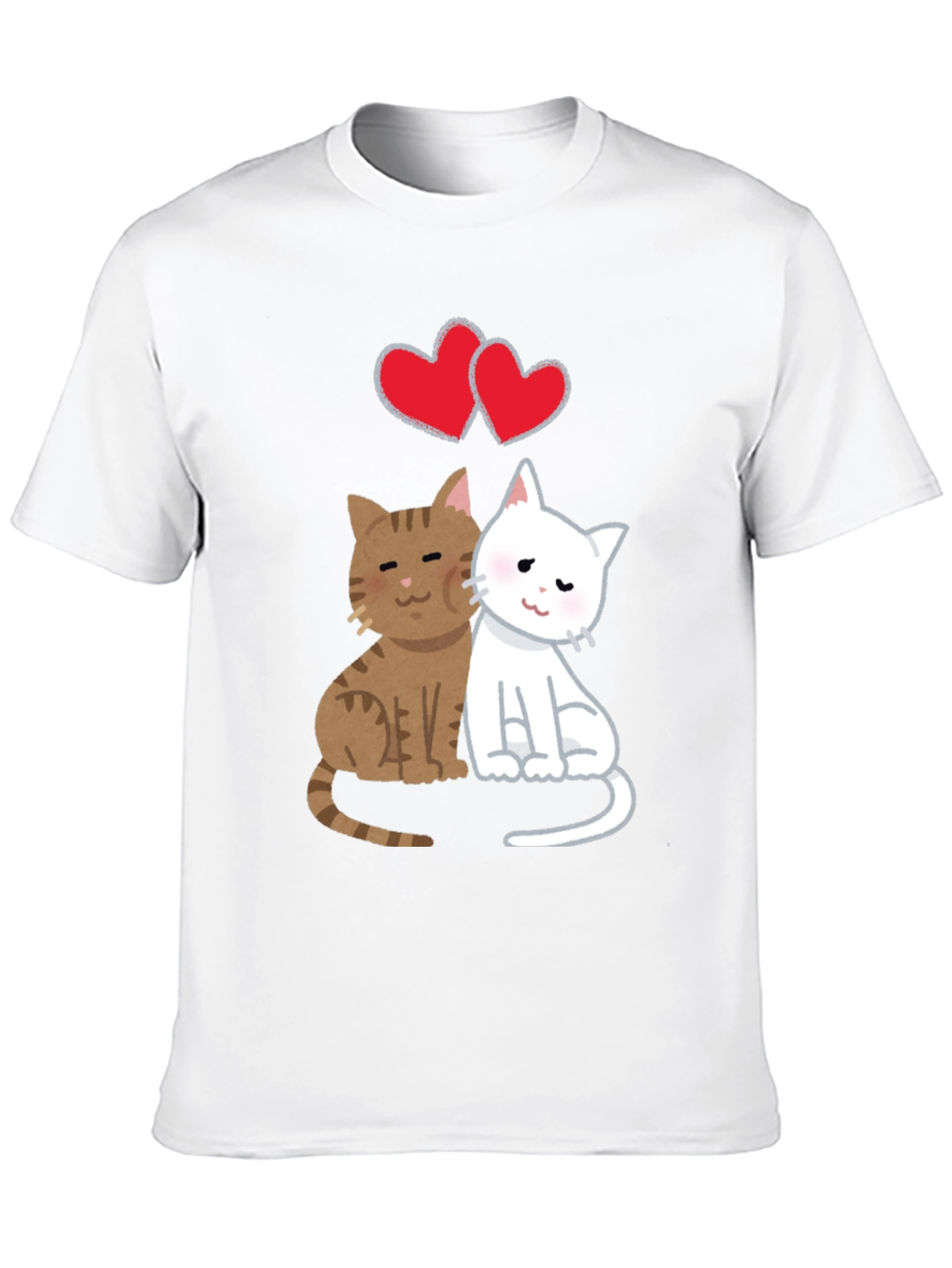 Black Cute Cats in Love T-Shirt view 10