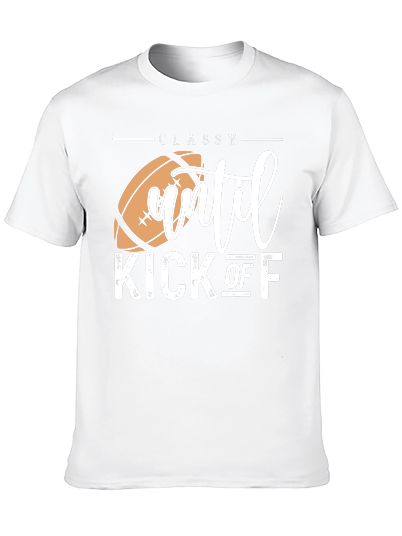 Black Classy Until Kick Off Football Graphic T-Shirt view 10