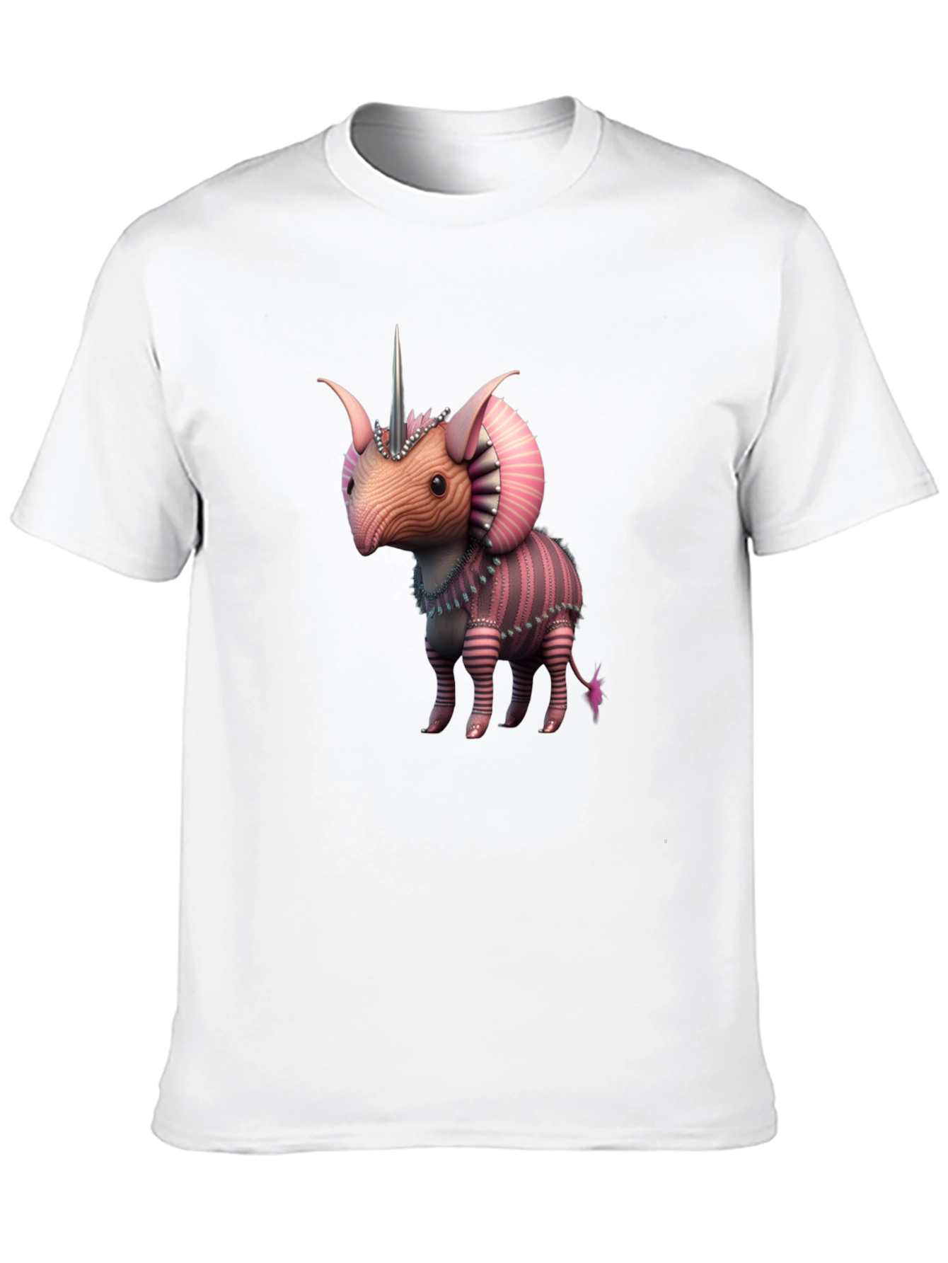 Black Unicorn Triceratops Creature T-Shirt view 10
