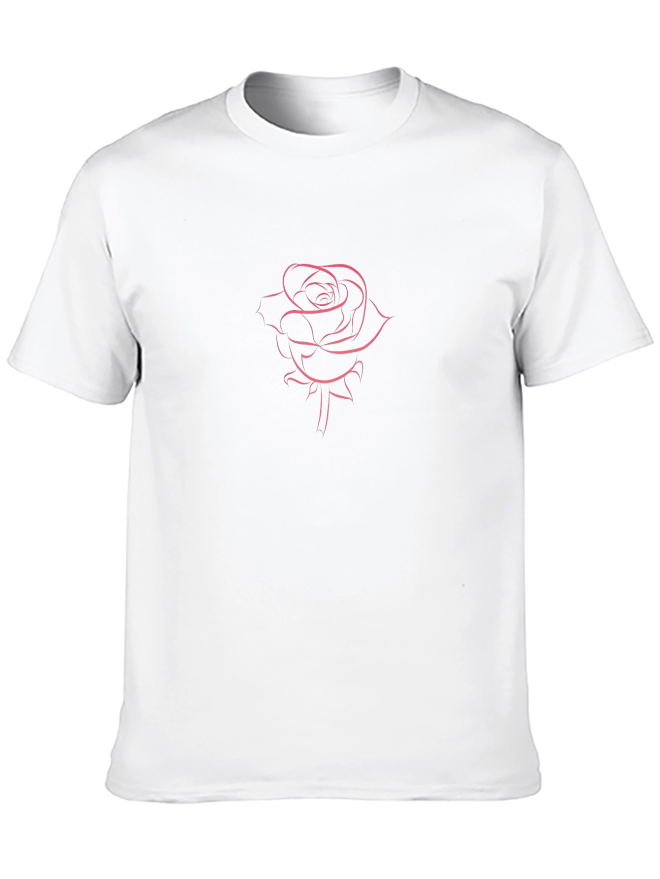 Black Men's Black T-Shirt with Rose Design view 10