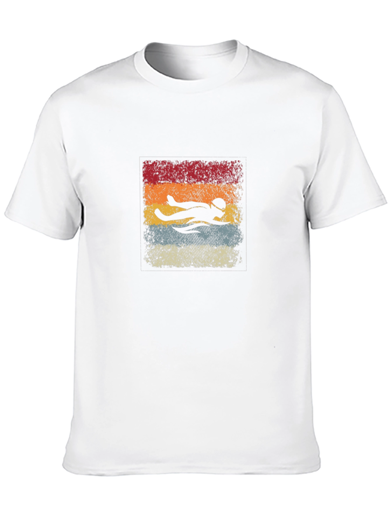 Black Vintage Swimmer T-Shirt - Retro Athlete Tee view 10