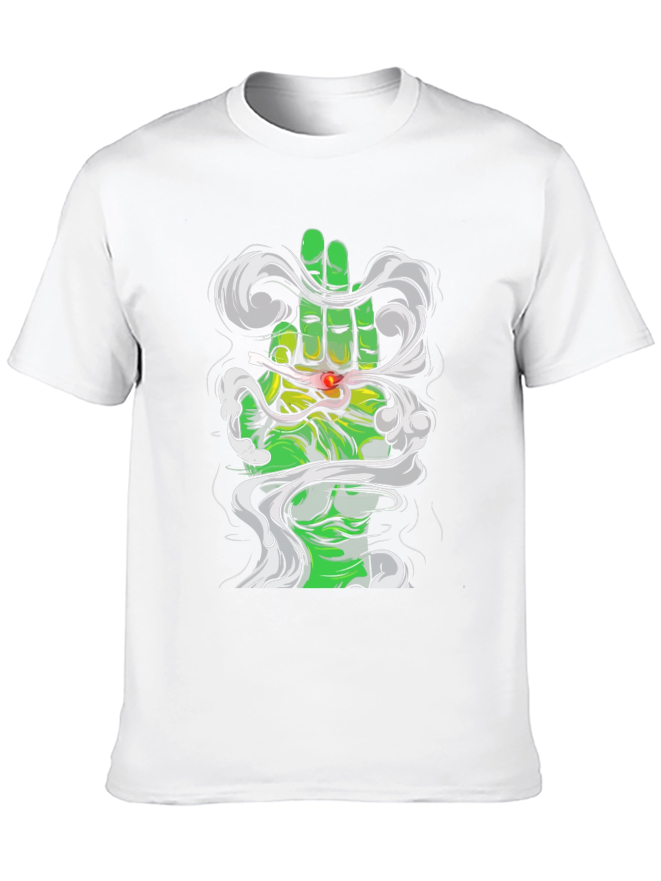 Black Green Hand Smoke T-Shirt view 10