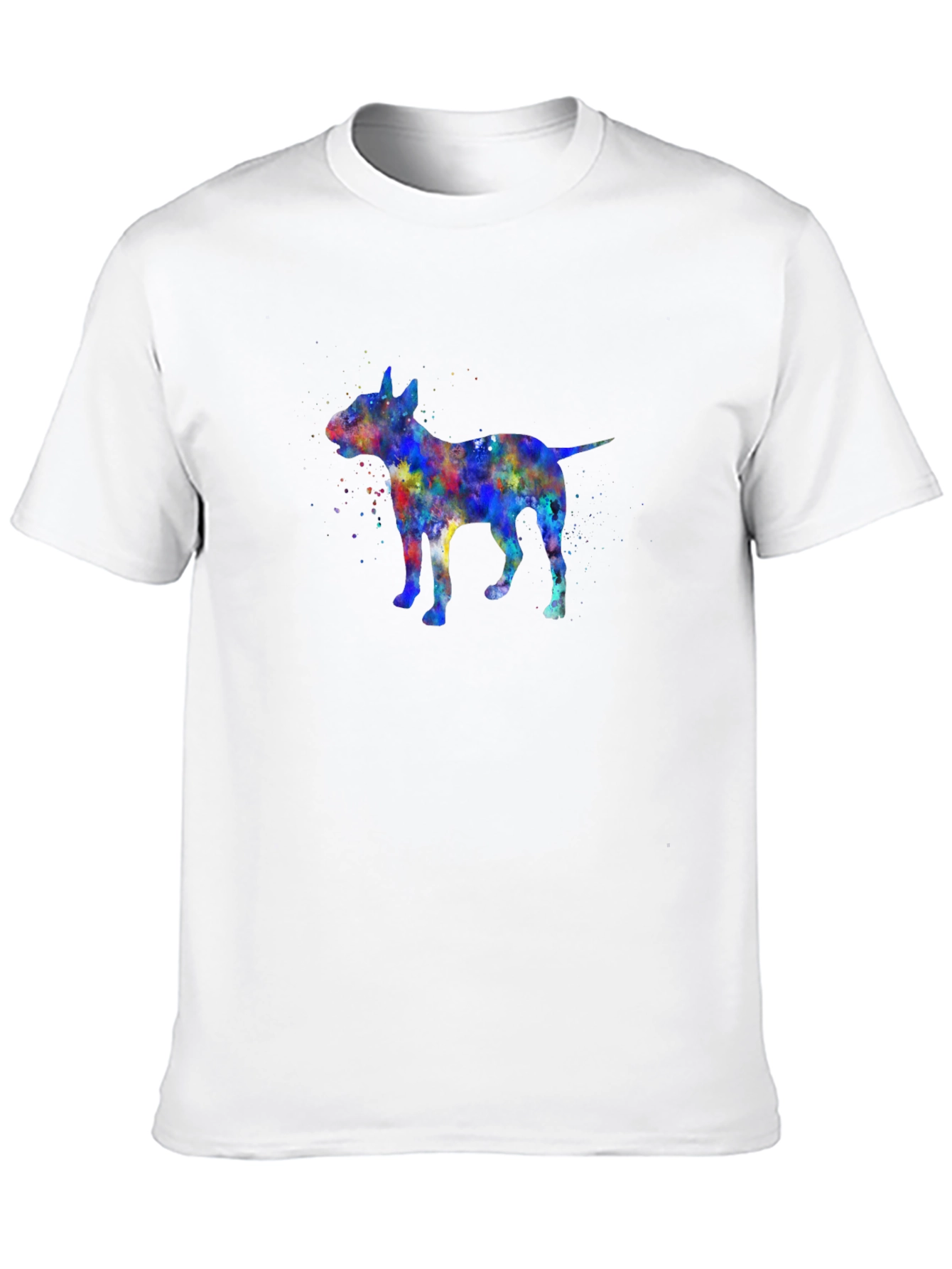 Black Watercolor Bull Terrier Graphic Tee - Black Cotton Blend view 10