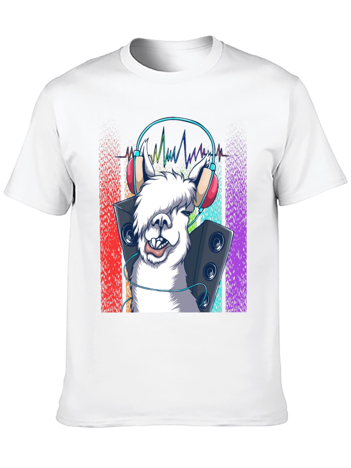 Black Llama DJ Graphic Tee - Music Lover T-Shirt view 10