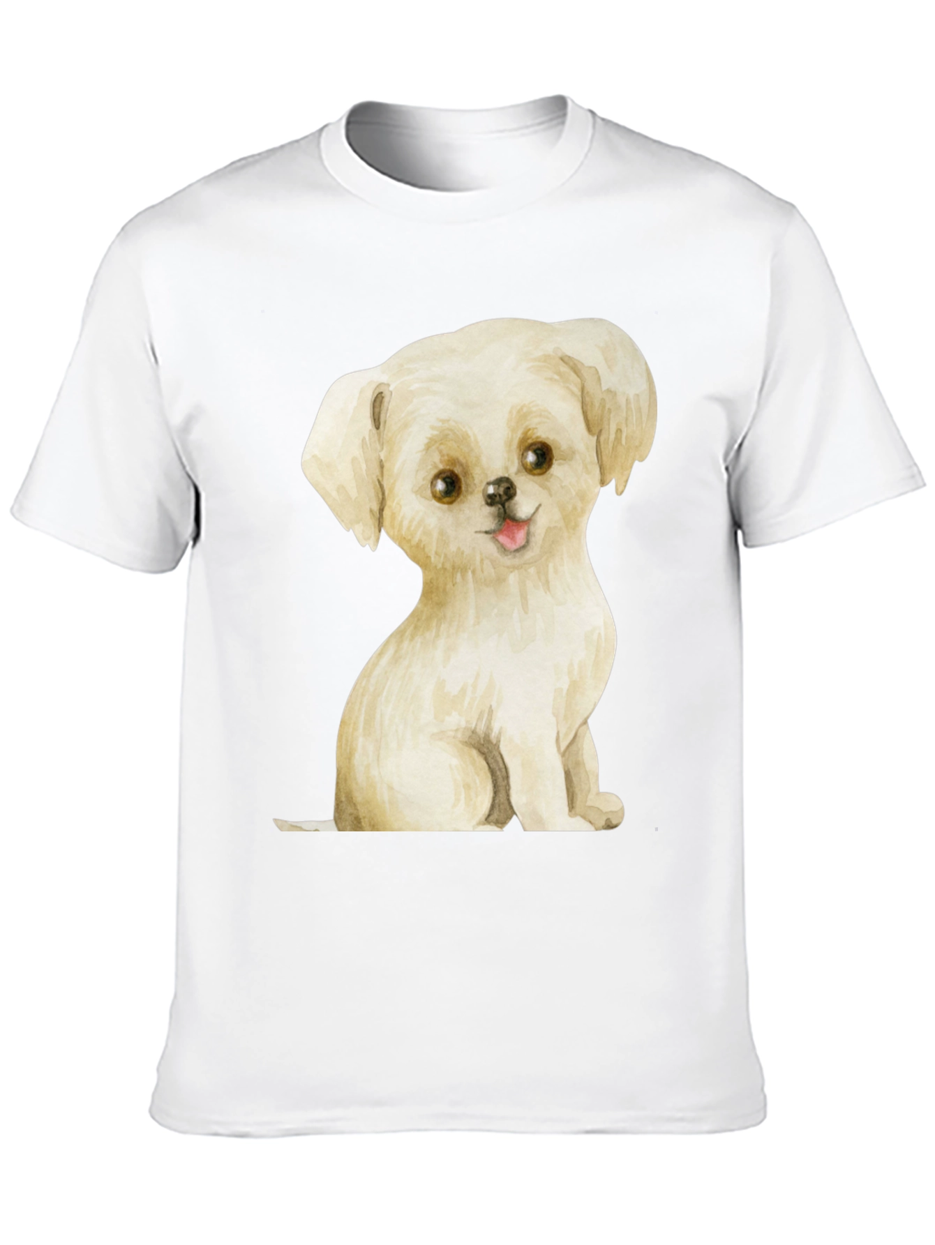 Black Cute Puppy Graphic Tee - Unisex Black T-Shirt view 10
