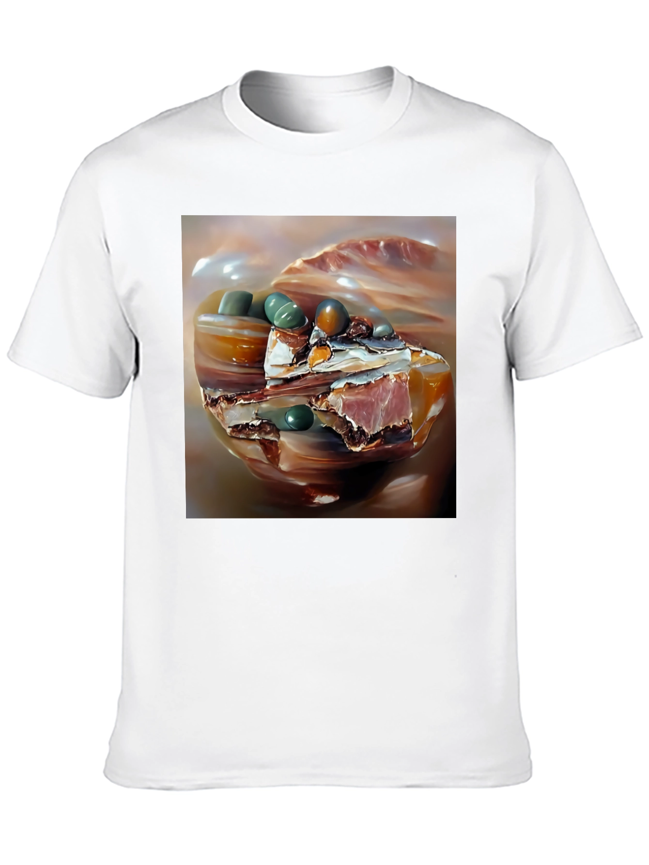 Black Abstract Stone Art Black T-Shirt view 10