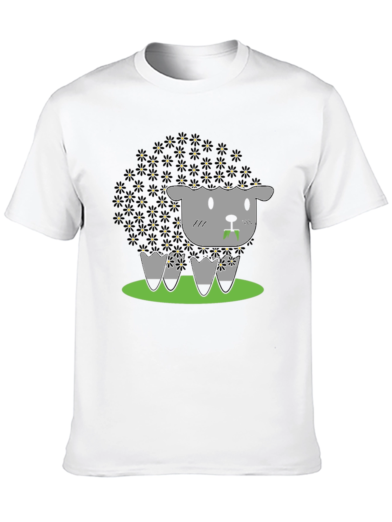 Black Black Sheep T-Shirt - Floral Wool Design view 10