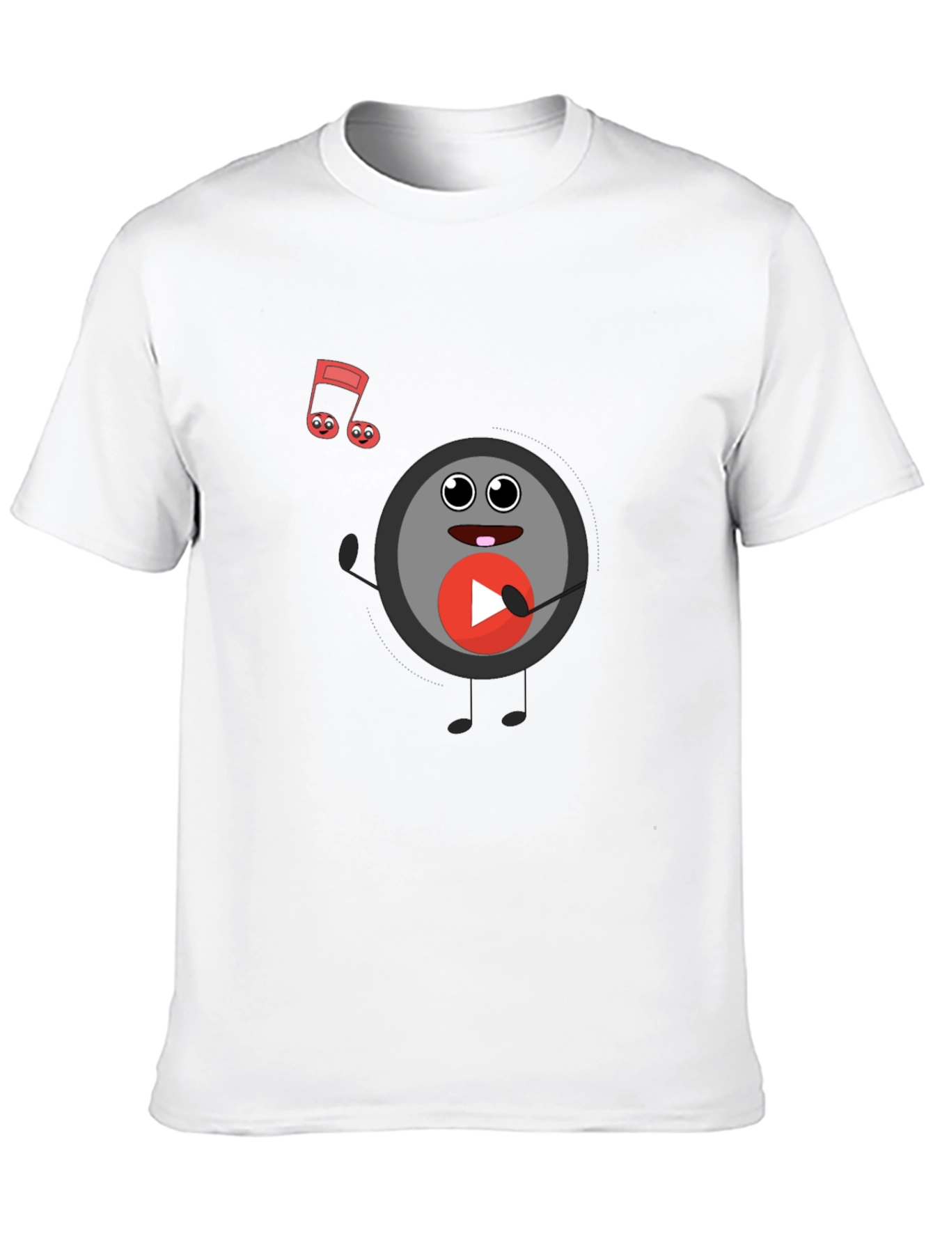 Black Musical Record Cartoon Black T-Shirt view 10