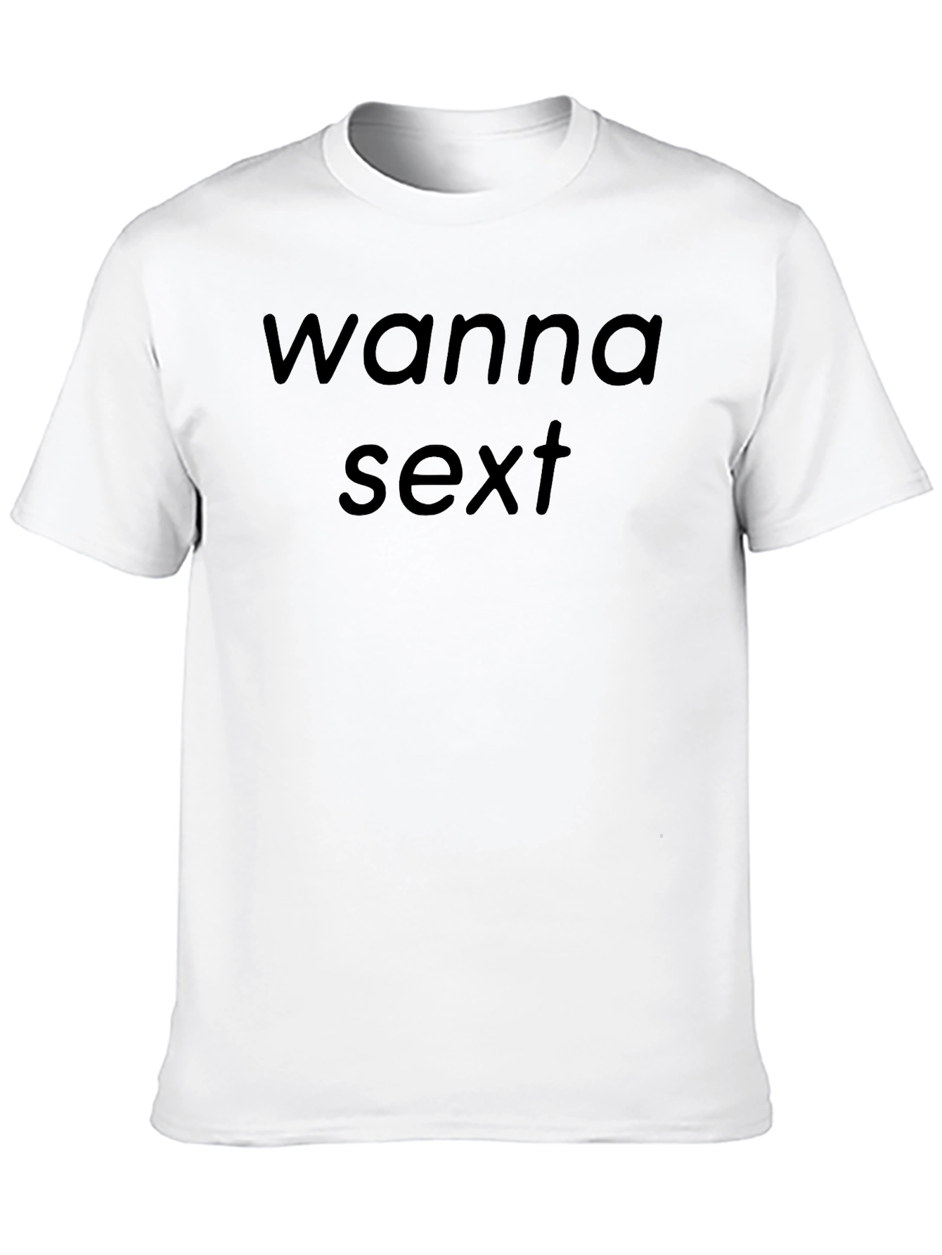Black Wanna Sext Black T-Shirt - Adult Humor Novelty Tee view 10