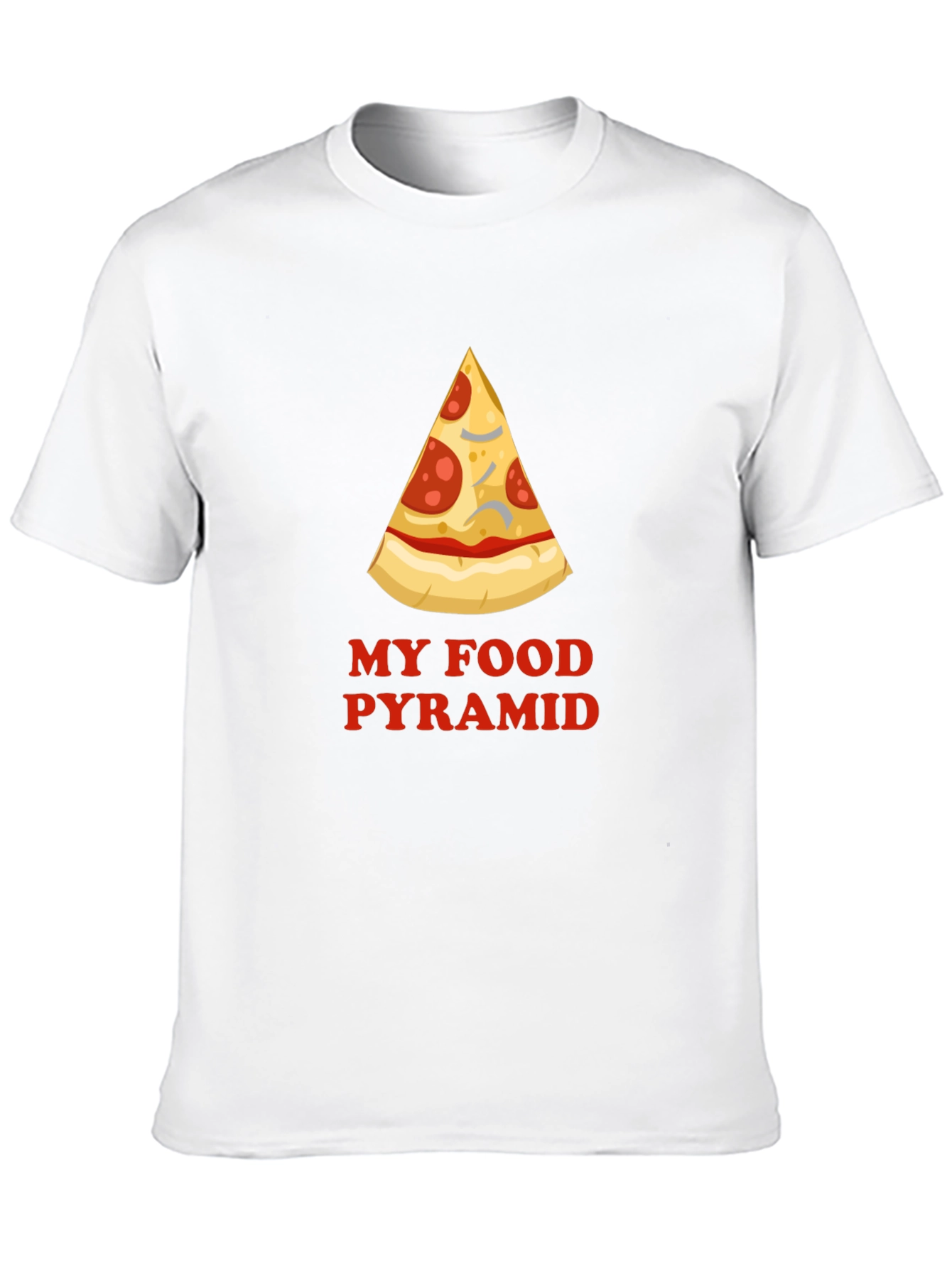 Black Pizza Food Pyramid Graphic Tee - Funny Men's T-Shirt view 10